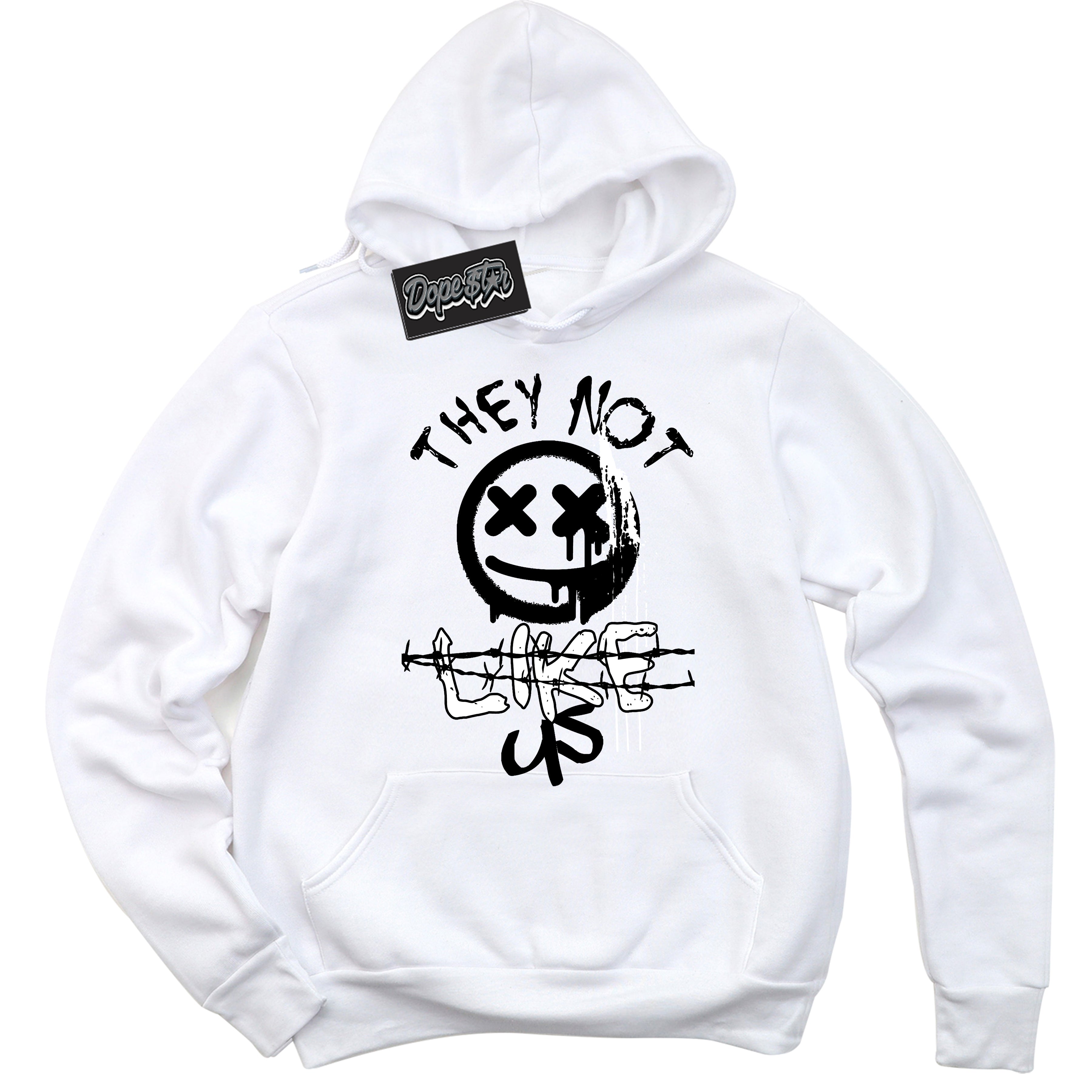 White “They Not Like Us” Hoodie by Dope Star Brand®, styled to match Panda Dunk sneakers