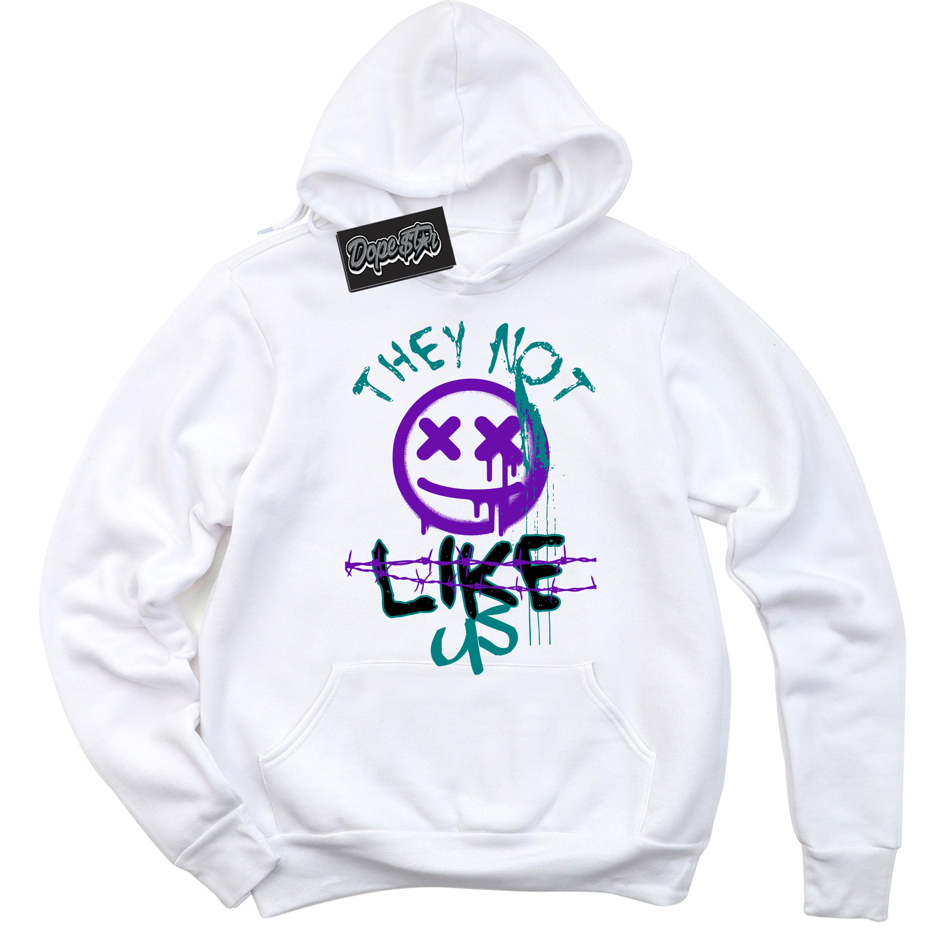 White “They Not Like Us” Hoodie by Dope Star Brand®, styled to match Wizard Dunk sneakers