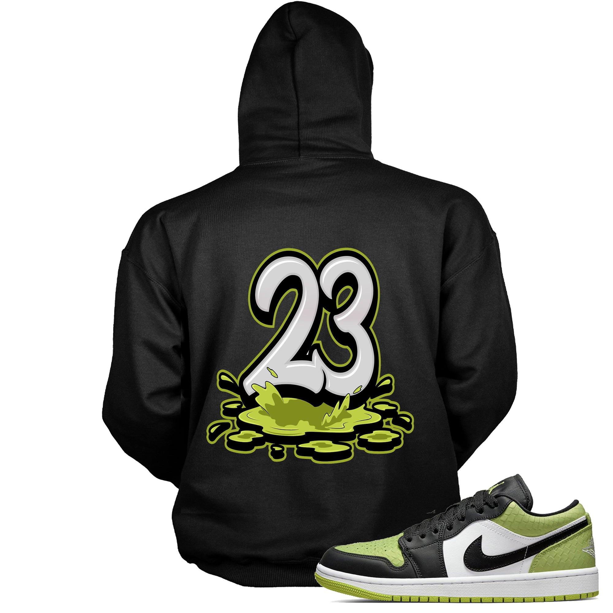 Number 23 Melting Hoodie AJ 1 Low Snakeskin Vivid Green photo
