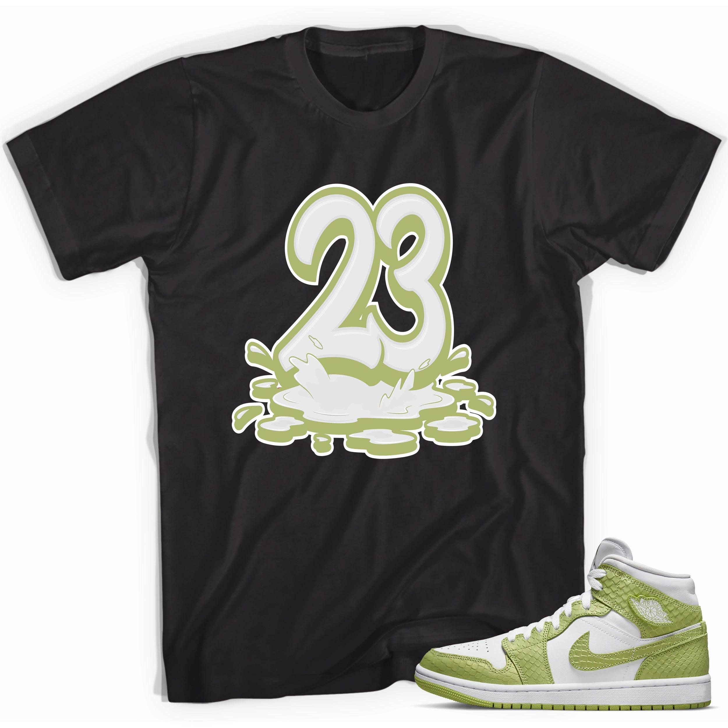 Number 23 Melting Shirt AJ 1 Mid Green Python photo