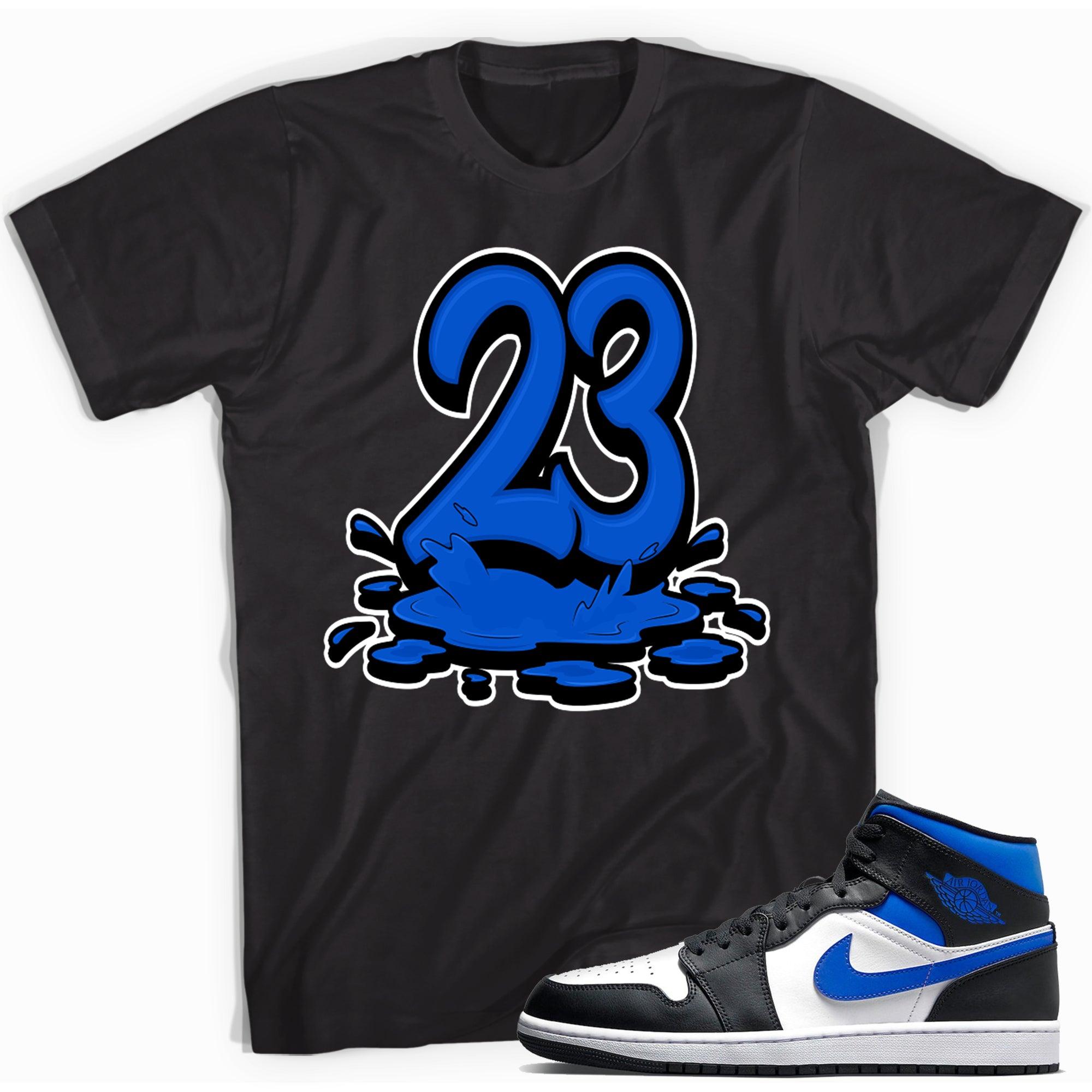 23 Melting Shirt AJ 1 Mid White Black Royal photo
