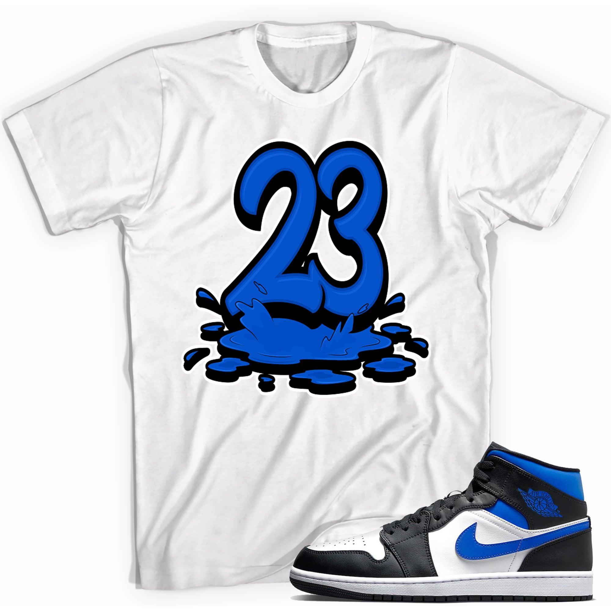 23 Melting Shirt AJ 1 Mid White Black Royal Sneakers photo