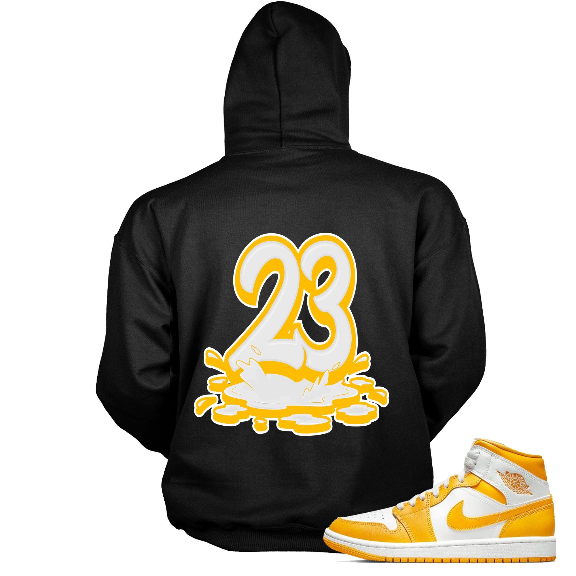 Number 23 Melting Hoodie AJ 1 Mid White University Gold photo
