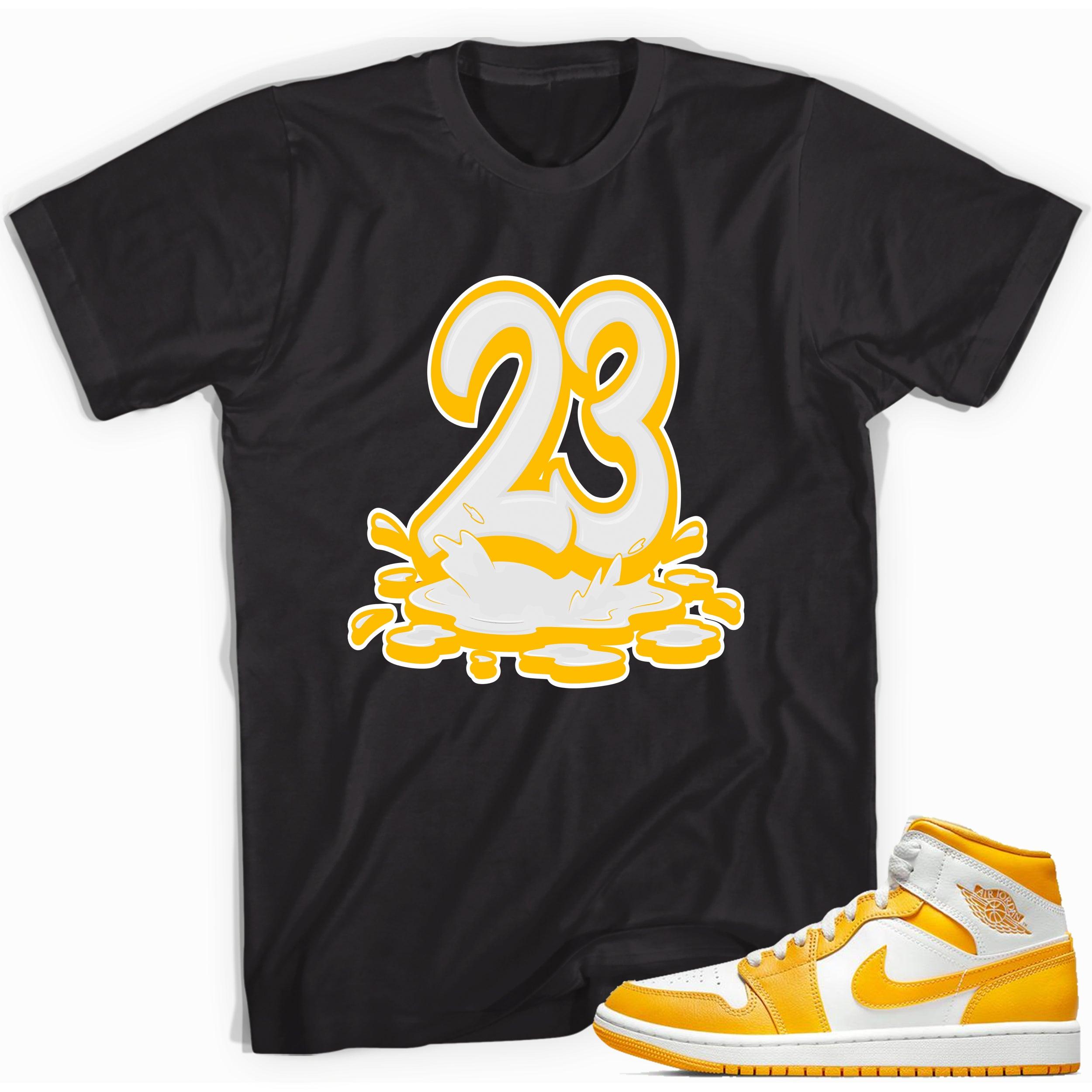Number 23 Melting Shirt AJ 1 Mid White University Gold photo