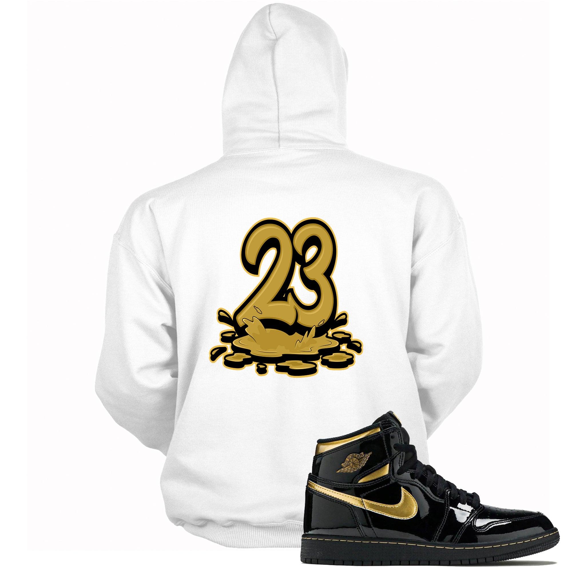23 Melting Jordan 1 Hoodies Retro High OG Black Metallic Gold photo