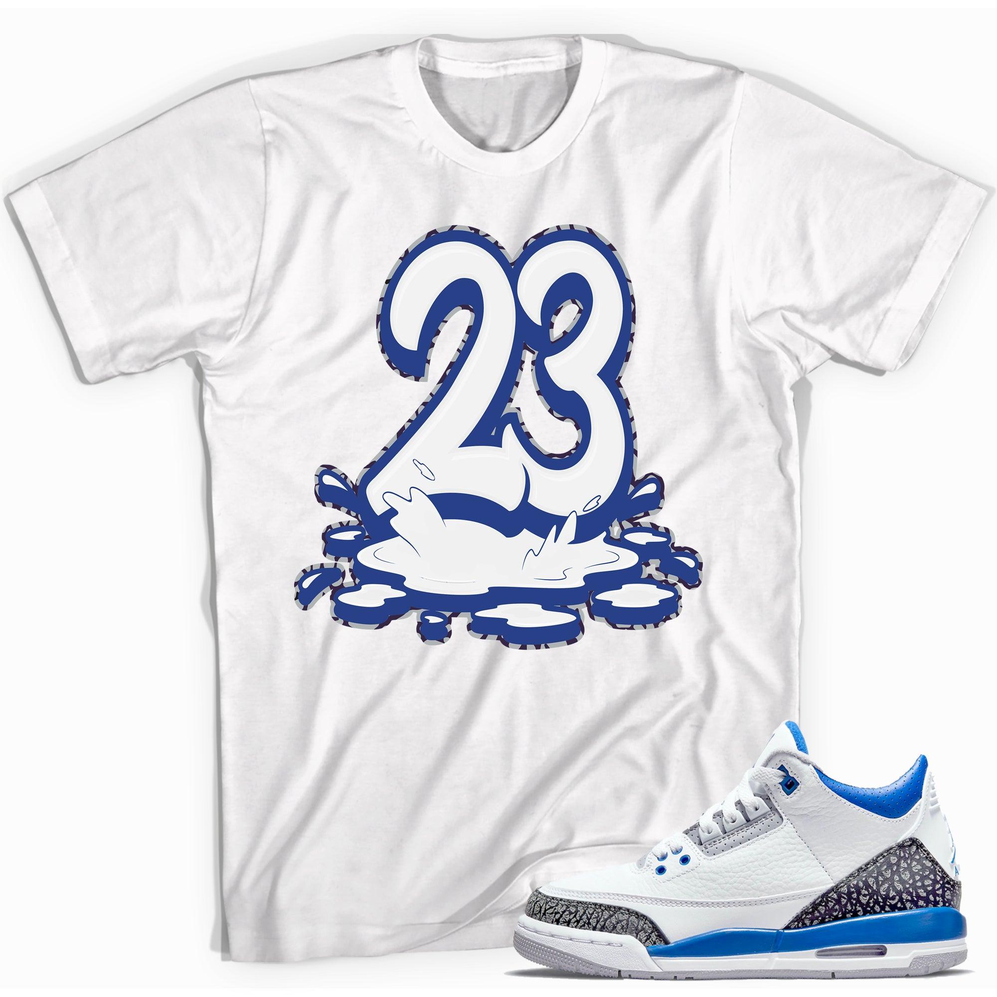Number 23 Melting Shirt AJ 3 Retro Racer Blue photo