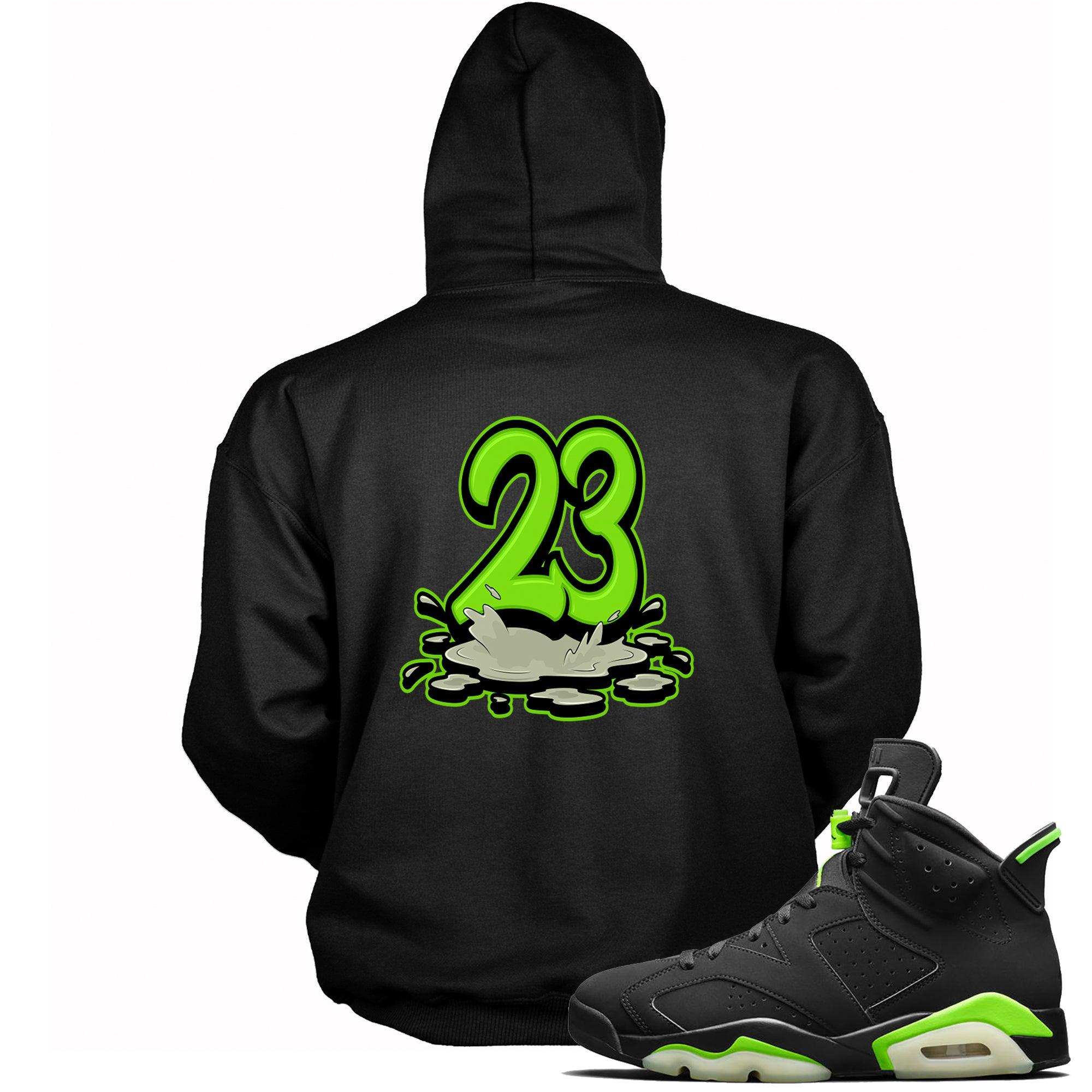 Number 23 Melting Hoodie AJ 6 Retro Electric Green photo