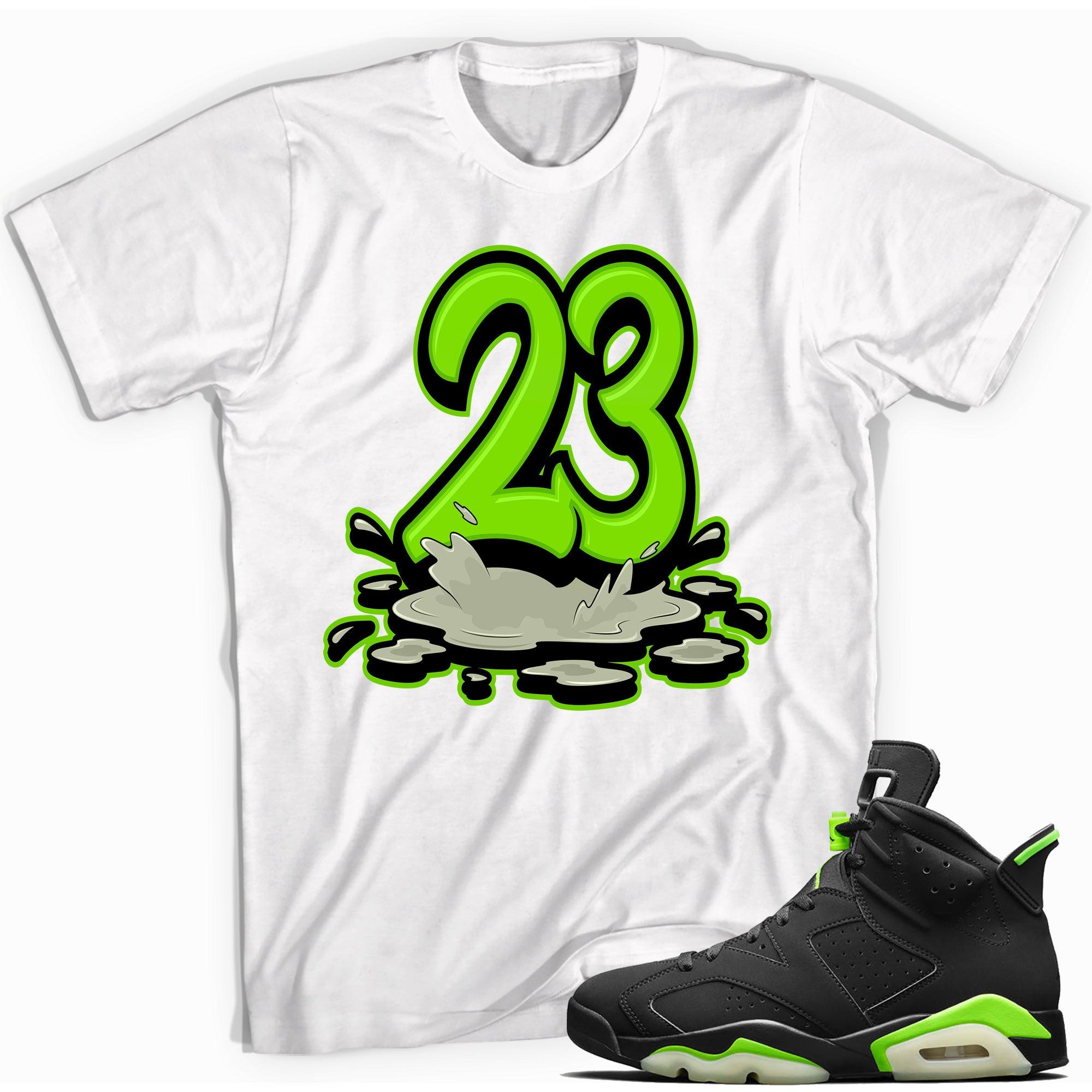 Number 23 Melting Shirt AJ 6 Retro Electric Green photo