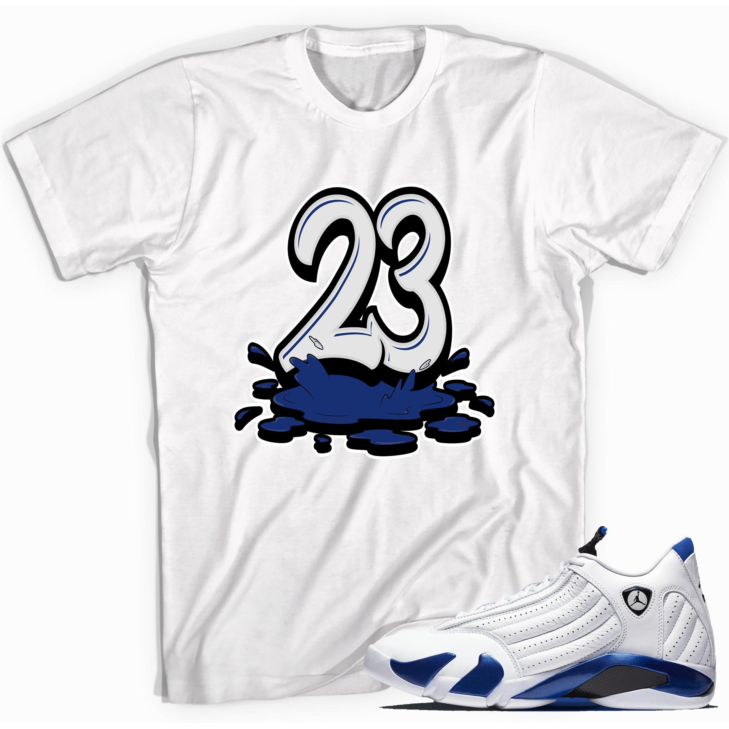 Number 23 Melting Shirt Air Jordan 14 Hyper Royal photo