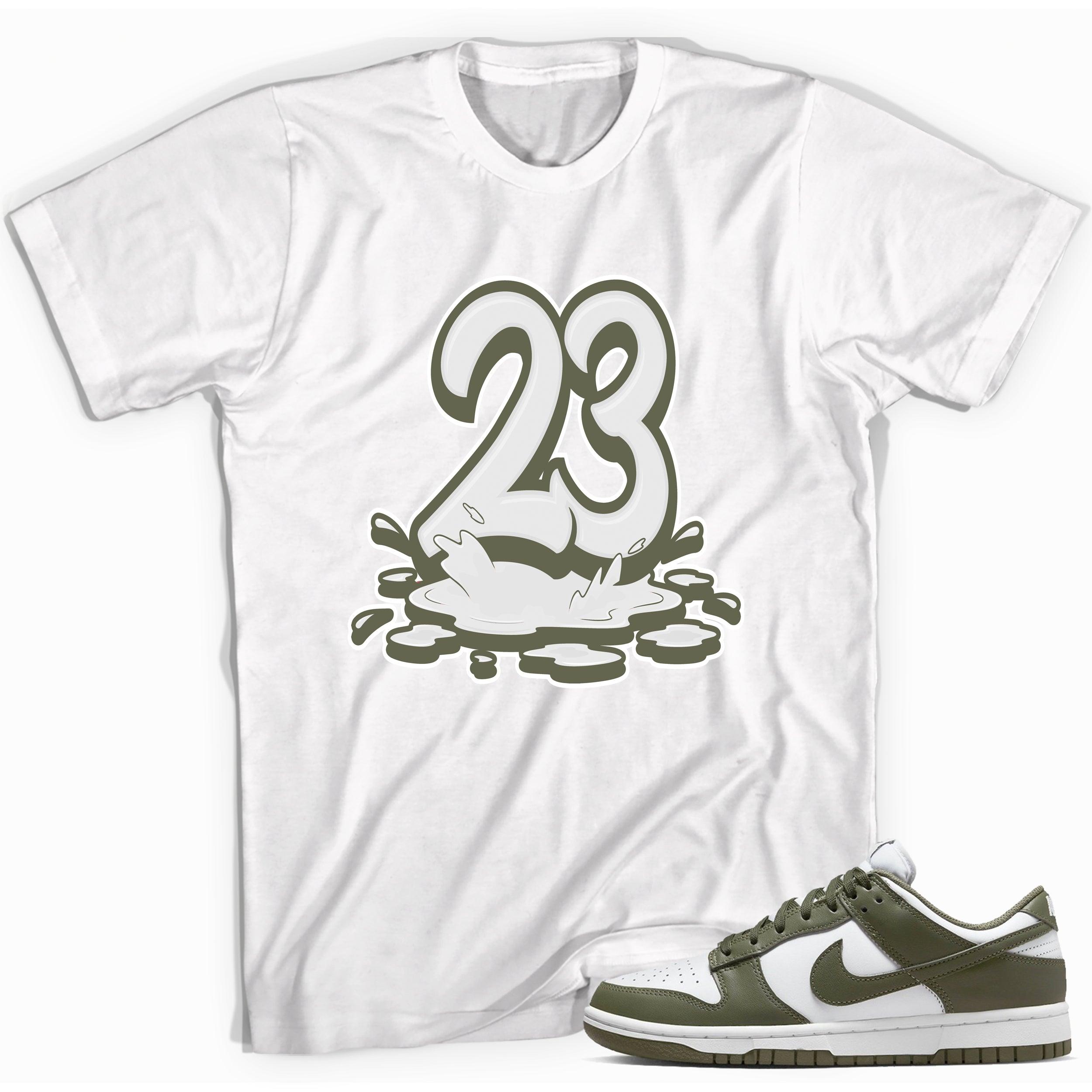 Number 23 Melting Shirt Nike Dunk Low Medium Olive photo