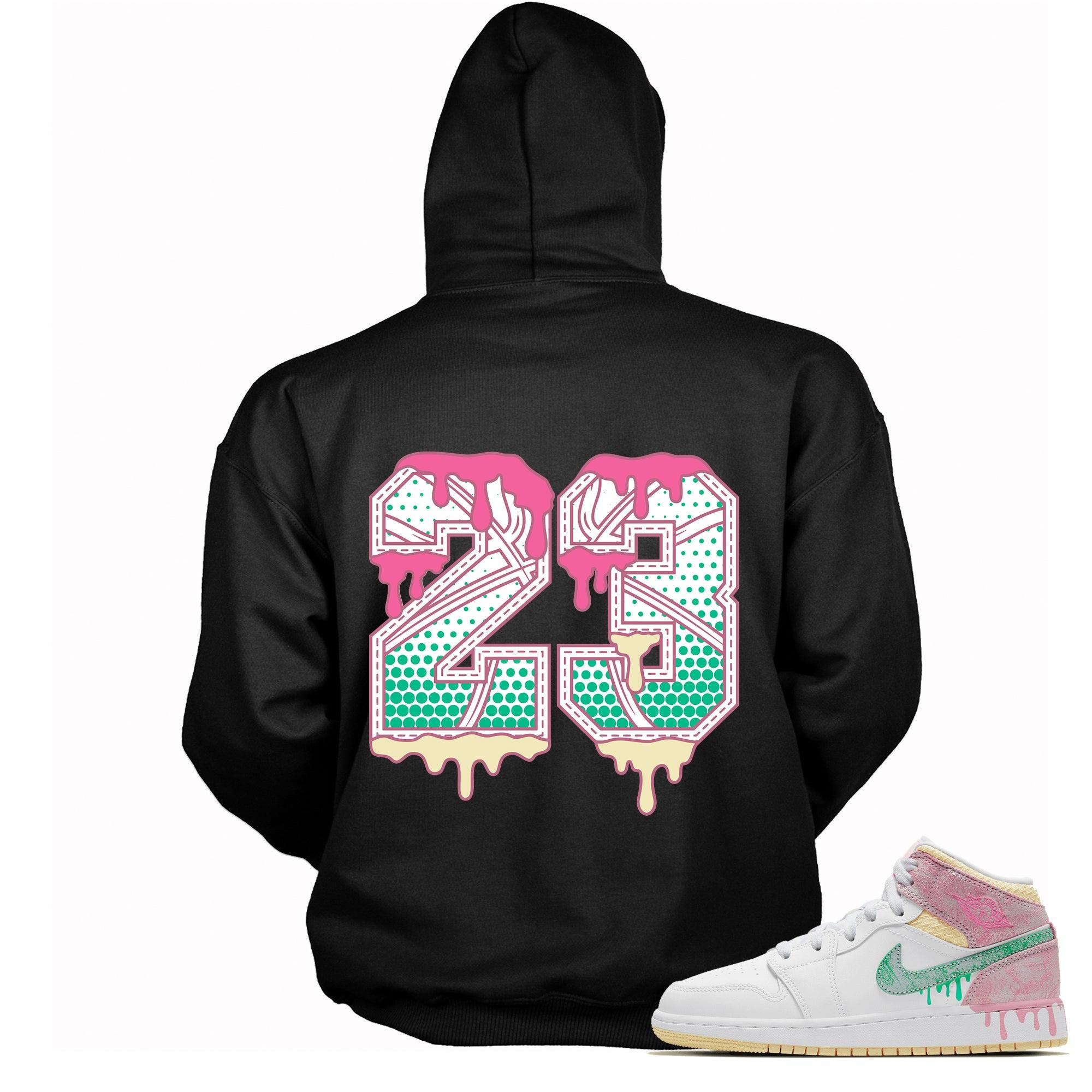 Number 23 Ball Hoodie AJ 1 Mid Paint Drip GS photo