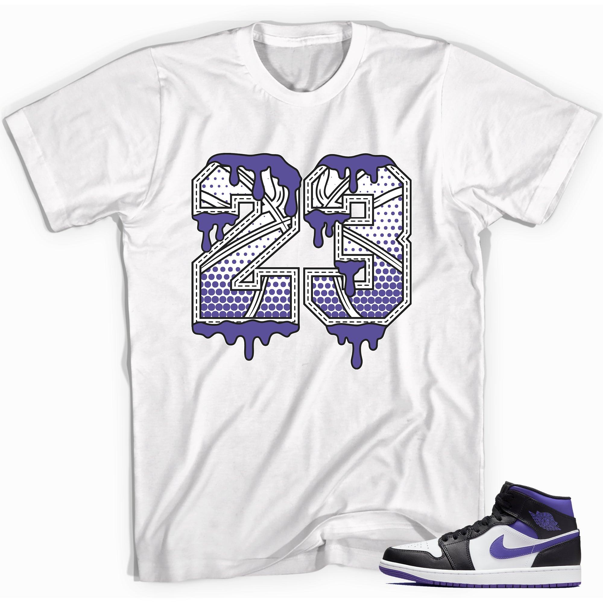 23 Ball Sneaker Tee AJ 1 Mid White Black Purple photo