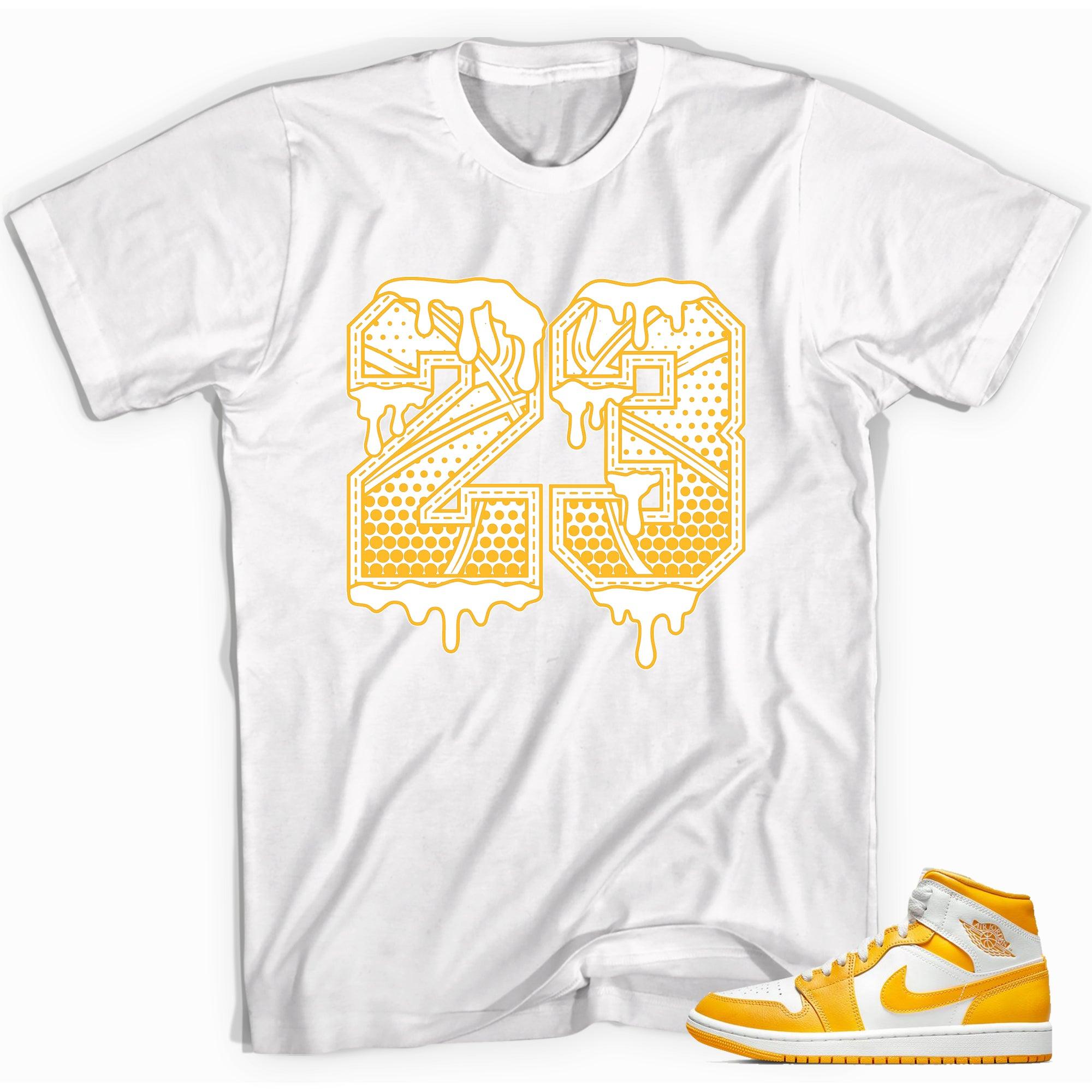 23 Ball Sneaker Tee AJ 1 Mid White University Gold photo