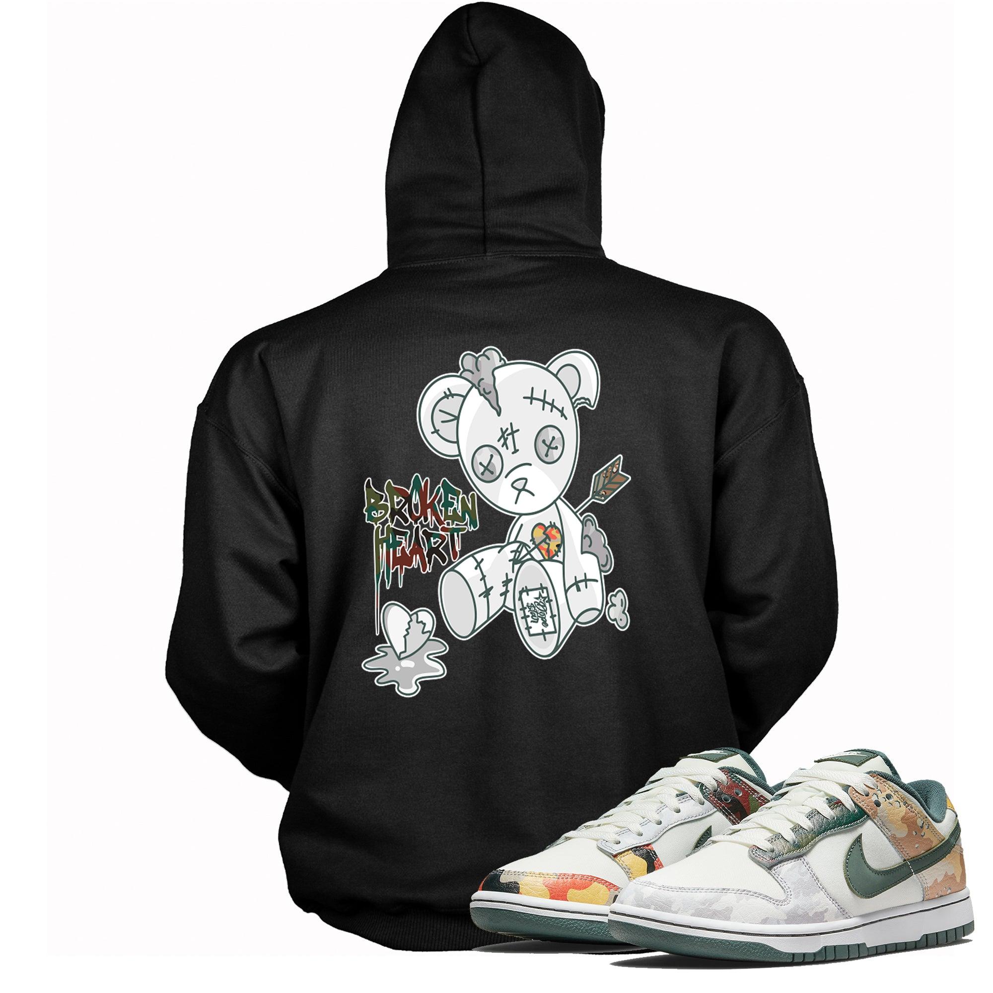 Broken Heart Bear Sweatshirt Nike Dunk Low Sail Multi Camo photo