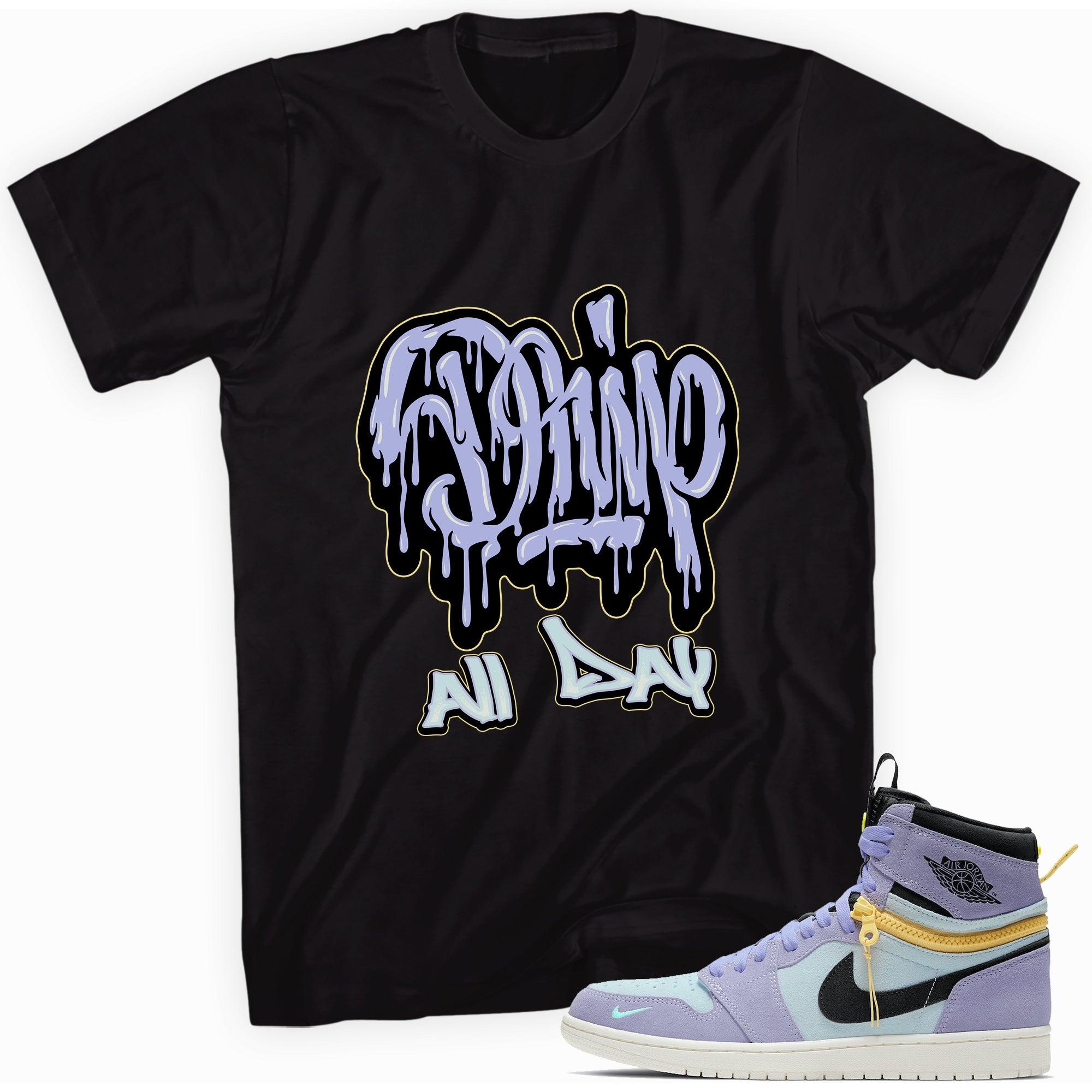 Drip All Day AJ 1 Purple Pulse Shirt photo