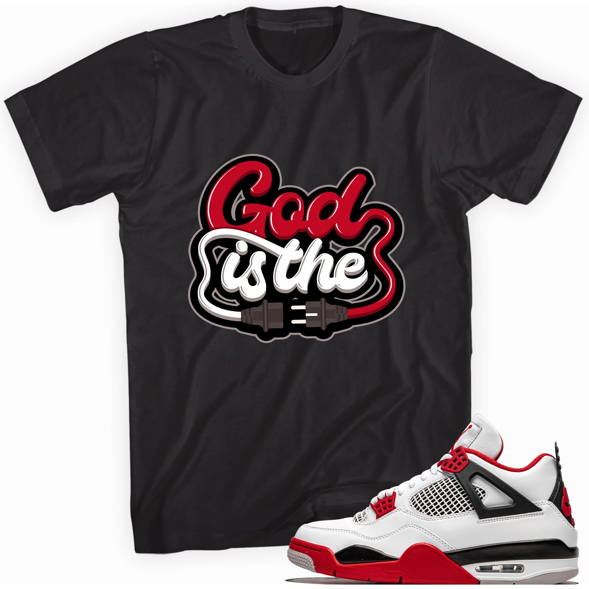Black God Is Shirt AJ 4s Retro Fire Red 2020 photo