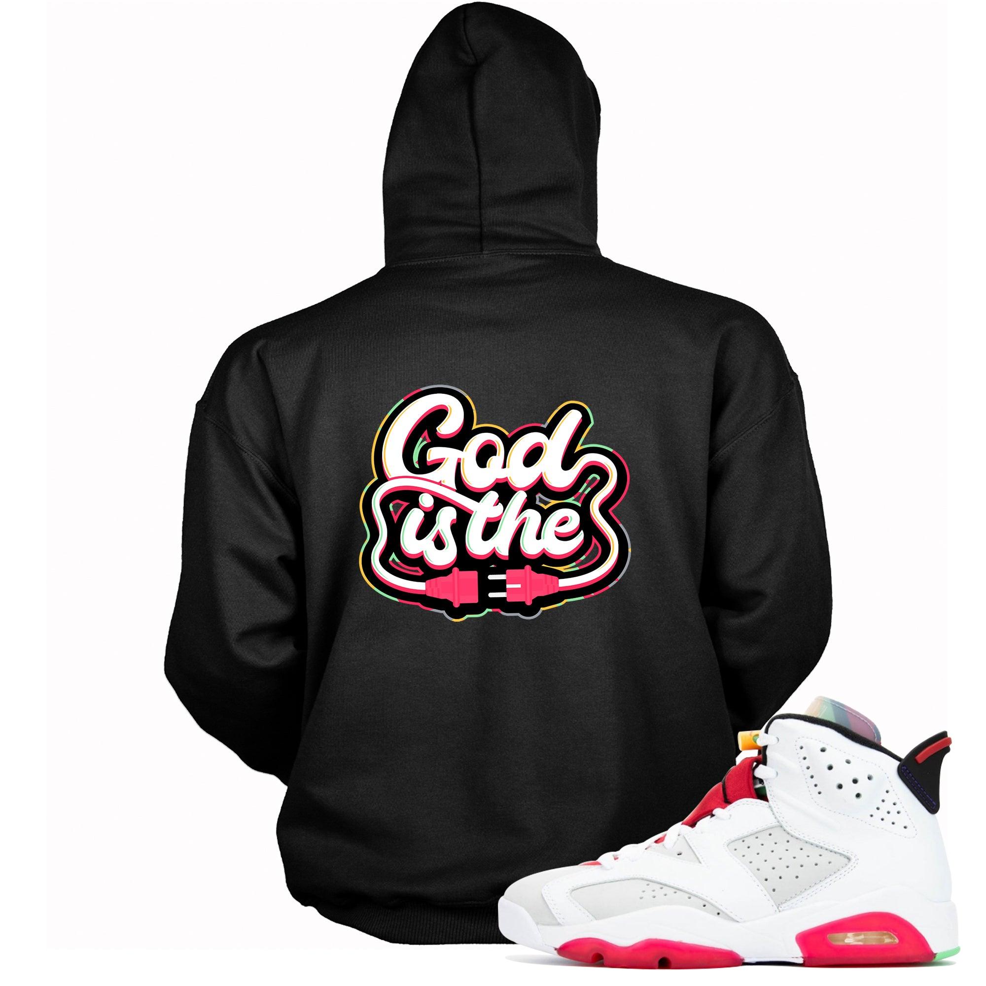 Black God Is The Plug Hoodie AJ 6s Retro Hare photo