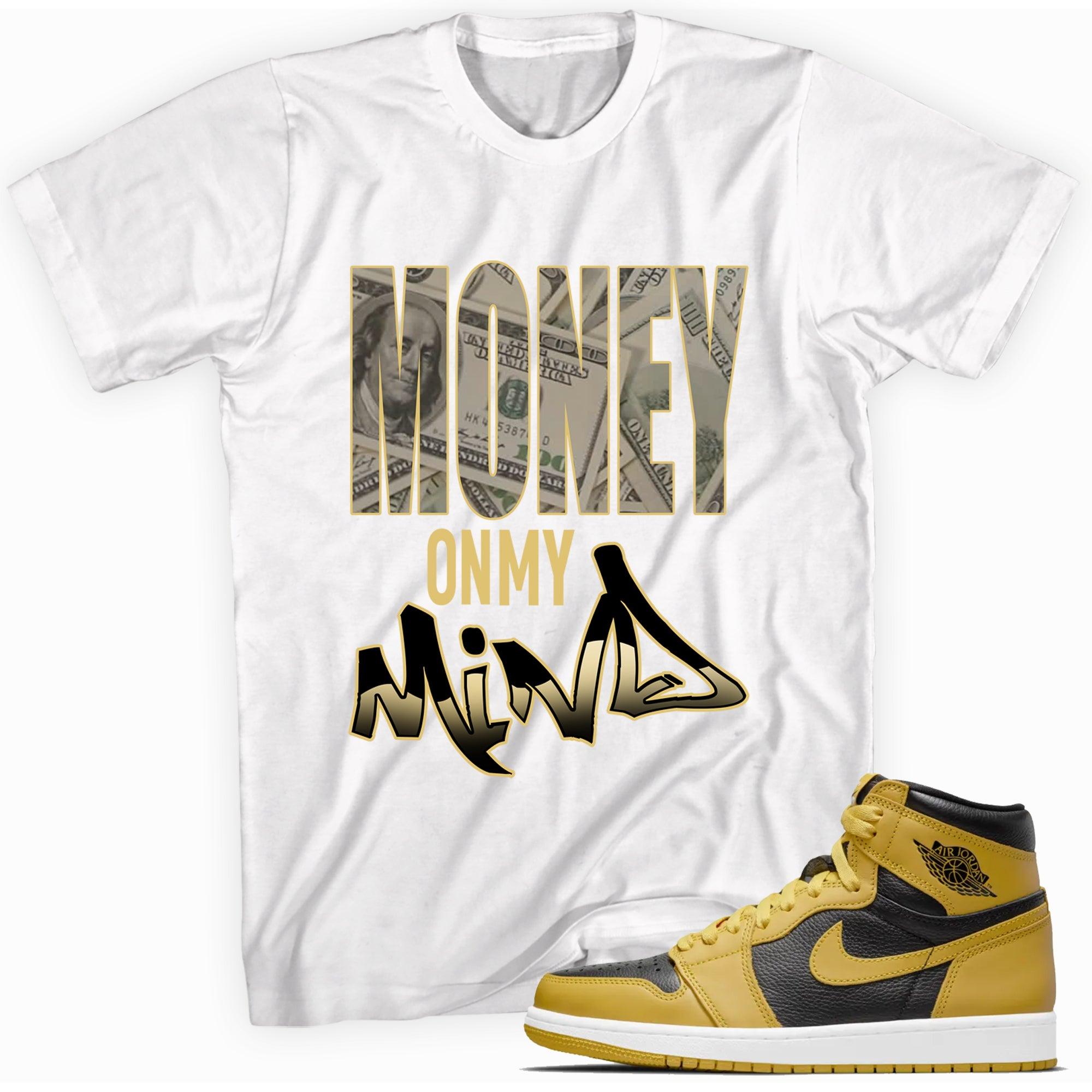 Money On My Mind Sneaker Tee AJ 1 Retro High Pollen photo
