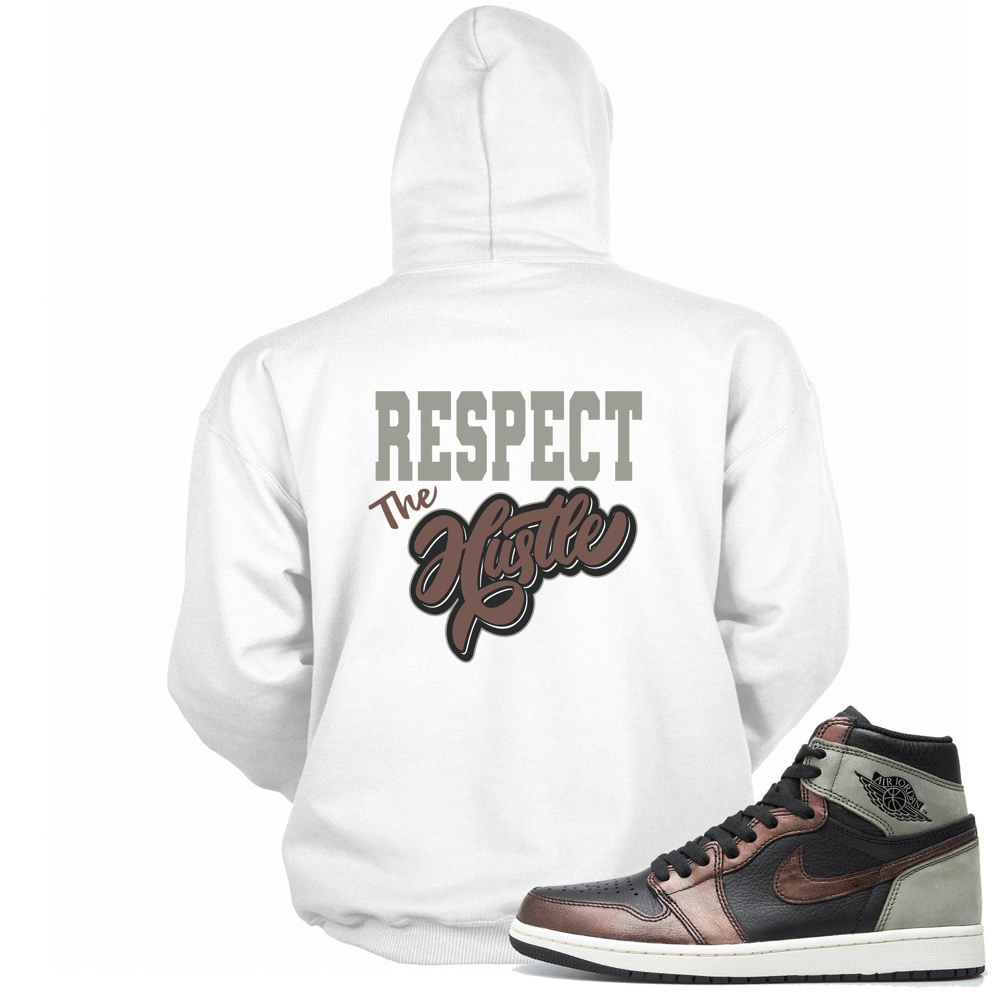 Respect The Hustle Hooded Sneaker Sweatshirt AJ 1s Patina photo