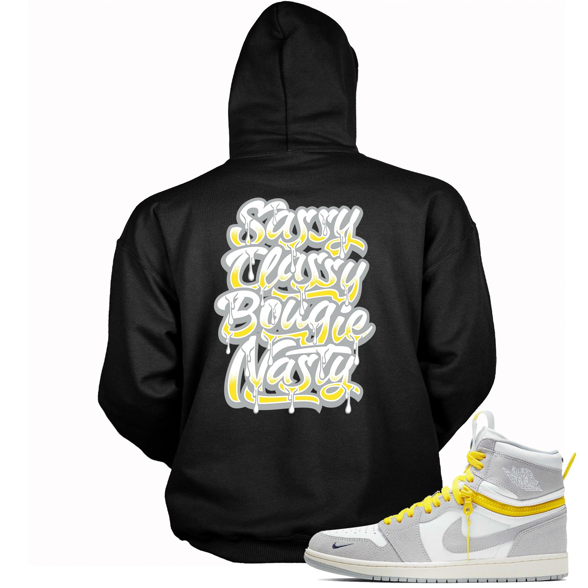 Sassy Classy Hooded Sneaker Sweatshirt AJ 1 Switch Light Smoke Grey photo