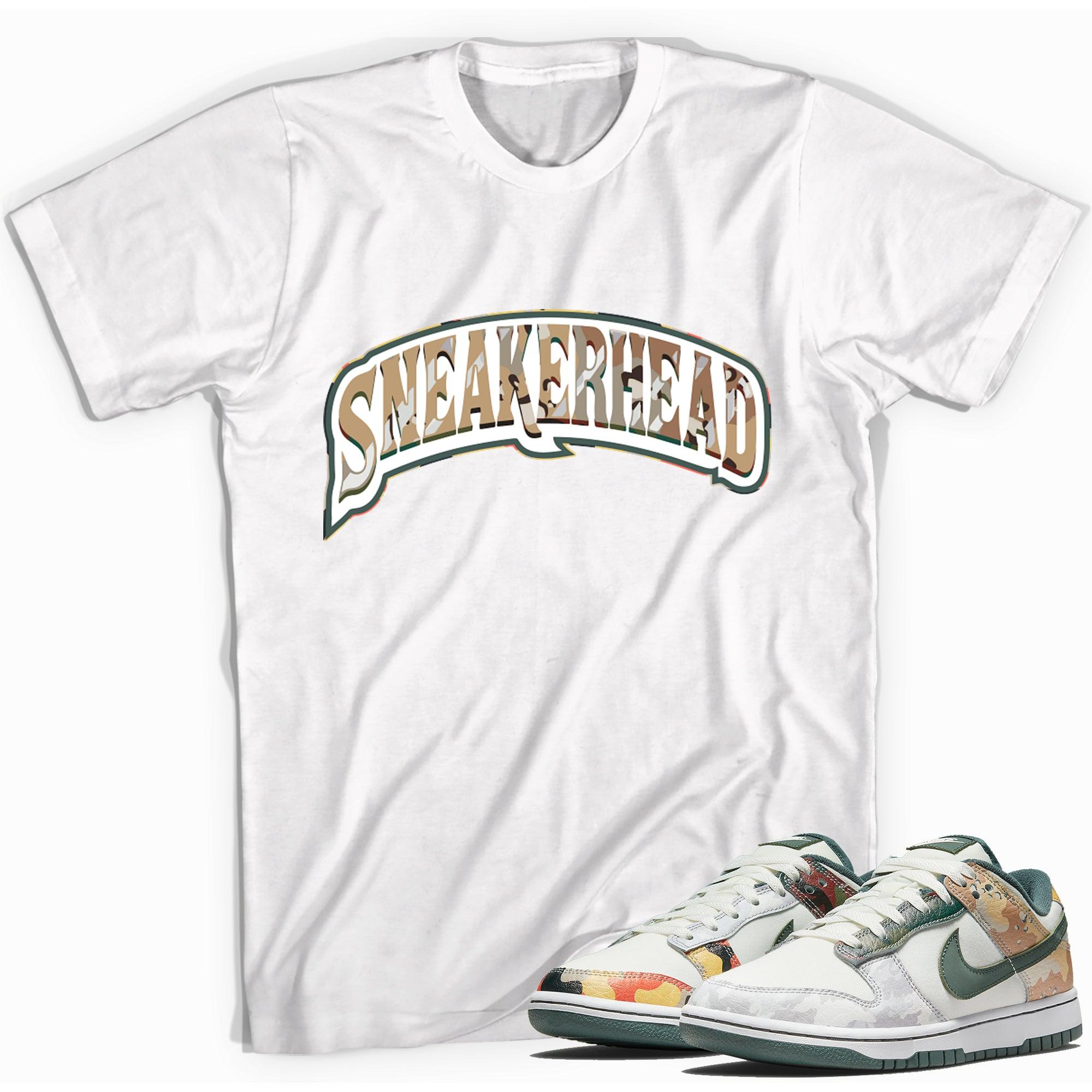 Sneakerhead Sneaker Tee Nike Dunk Low Sail Multi Camo photo