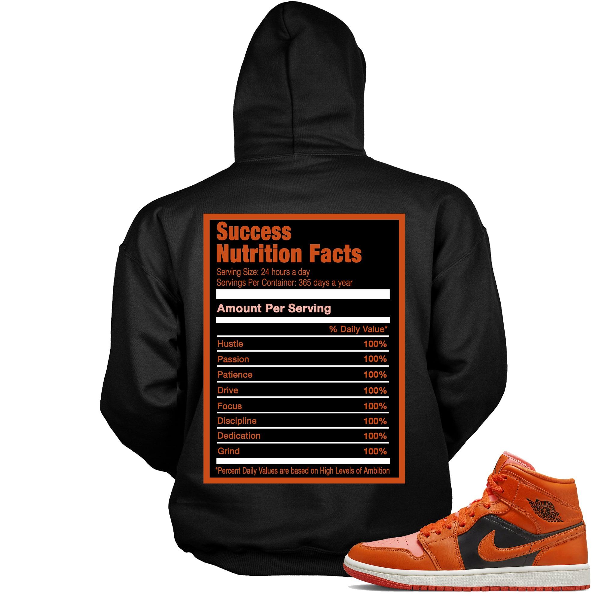 Success Nutrition Sneaker Sweatshirt AJ 1 Mid Orange Black photo