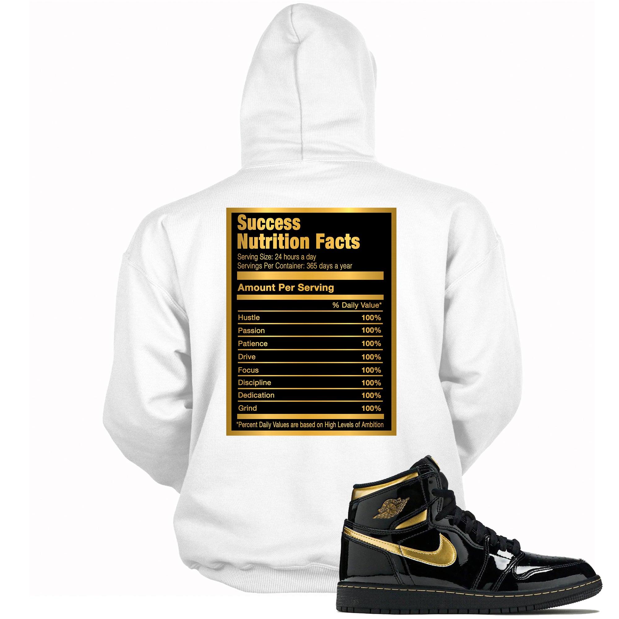 White Success Nutrition Hoodie AJ 1 RETRO HIGH OG Black Metallic Gold photo