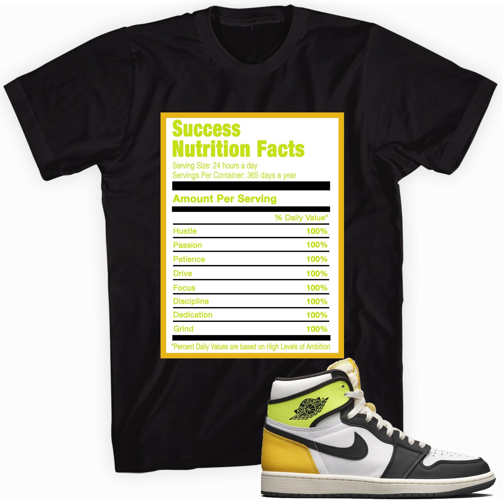 Success Nutrition Shirt AJ 1 Retro High White Black Volt University Gold photo