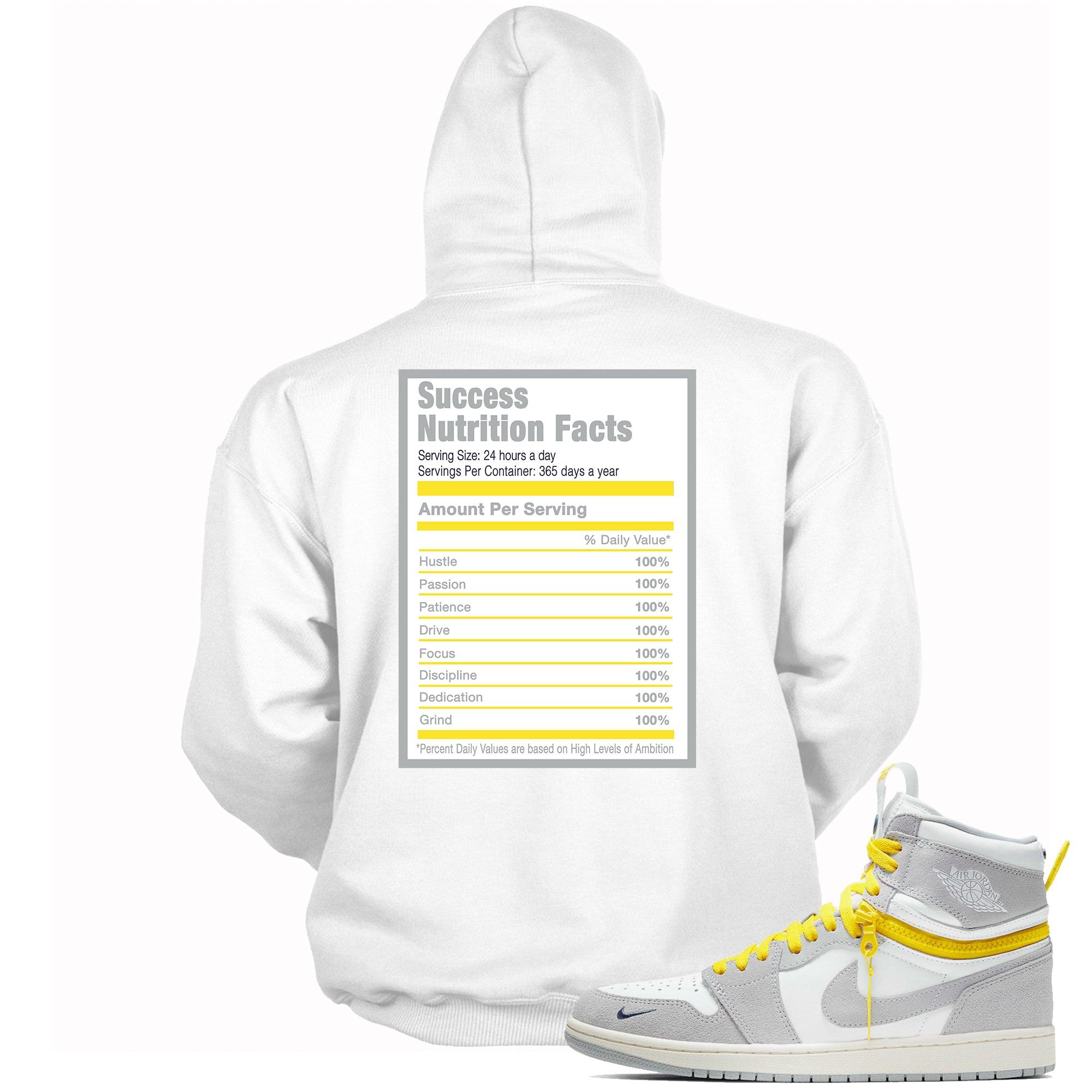 Success Nutrition Hoodie AJ 1 Switch Light Smoke Grey Yellow Sneakers photo