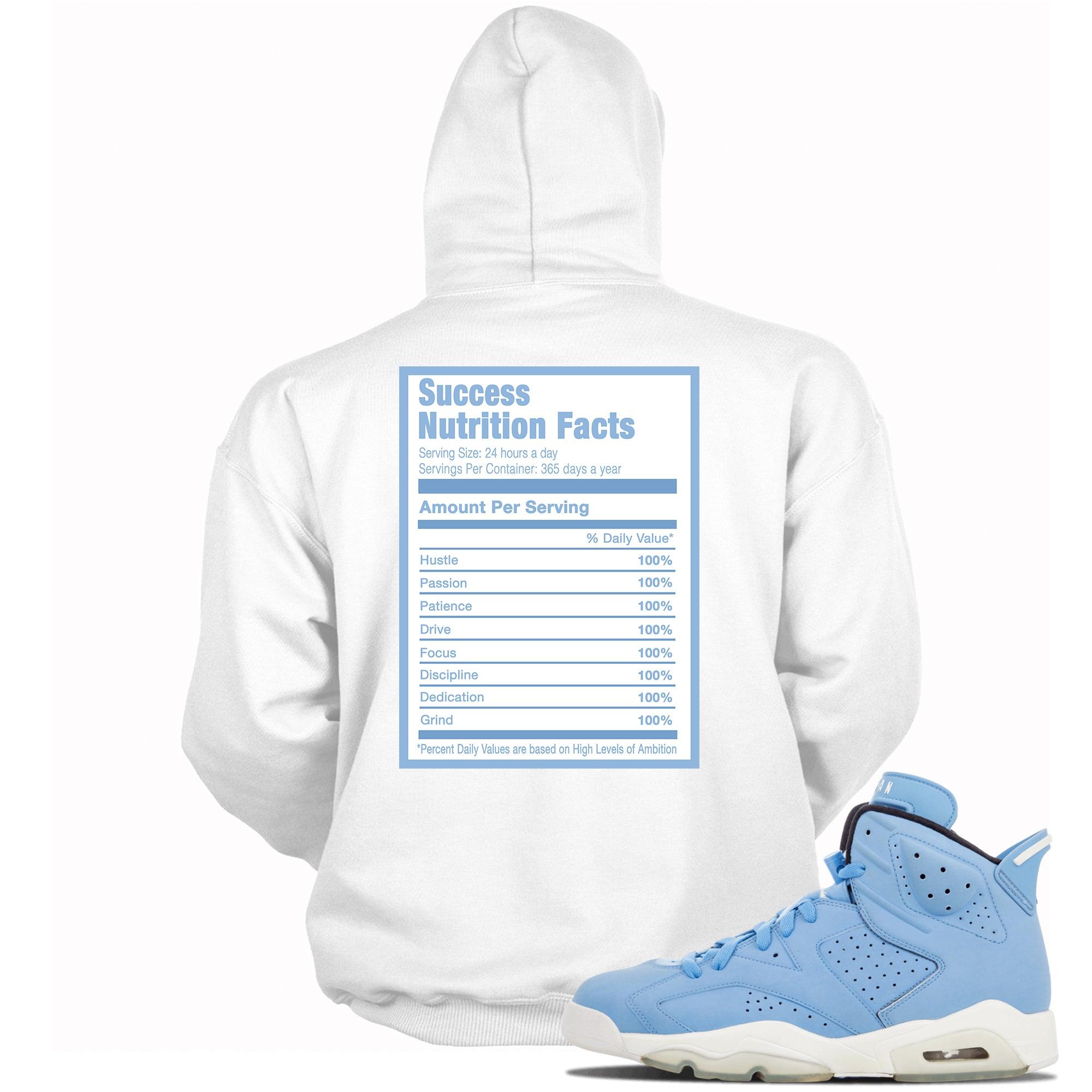 Success Nutrition Facts Hoodie AJ 6 Retro GG Still Blue photo
