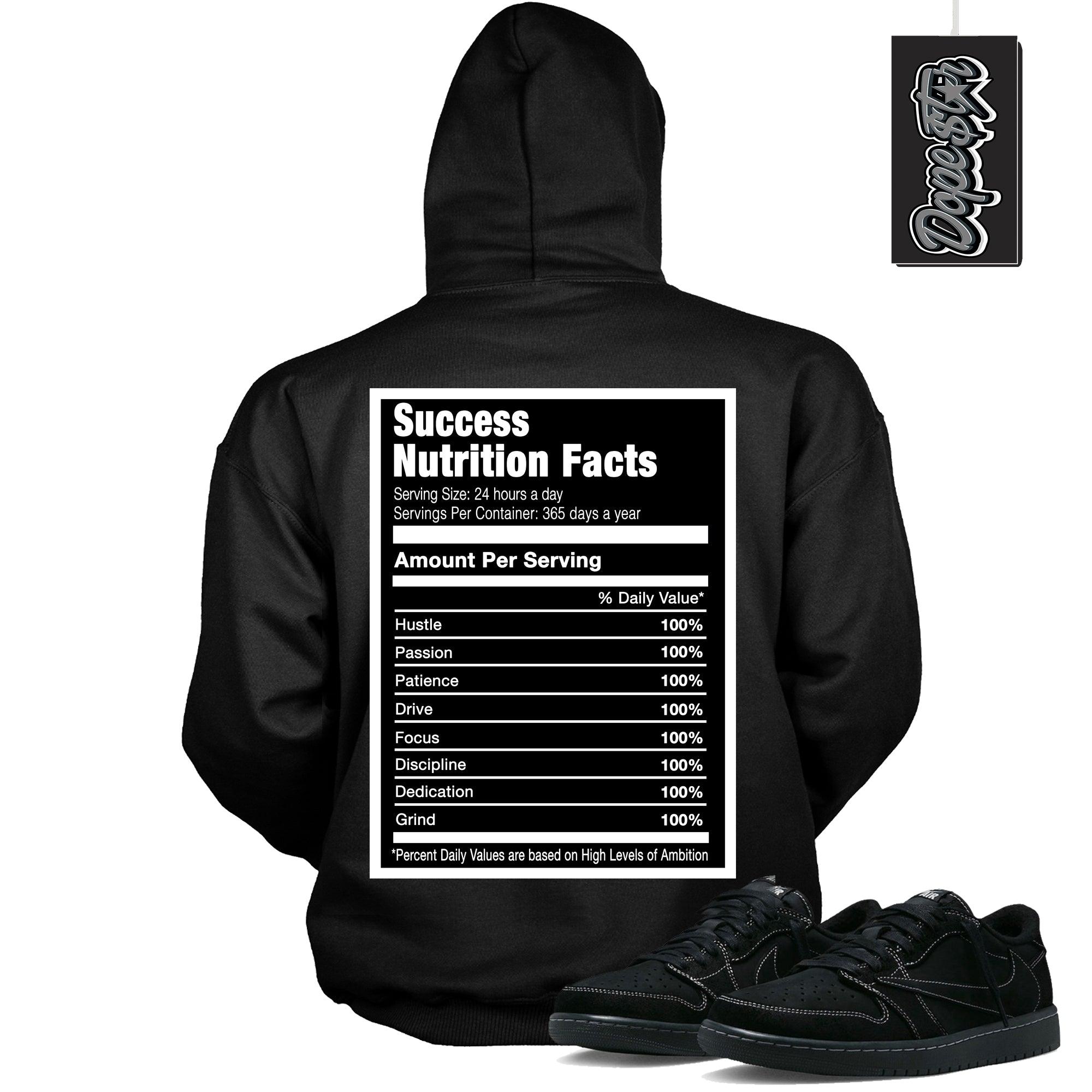 Success Nutrition Hoodie AJ 1 Retro Low OG SP Travis Scott Black Phantom photo