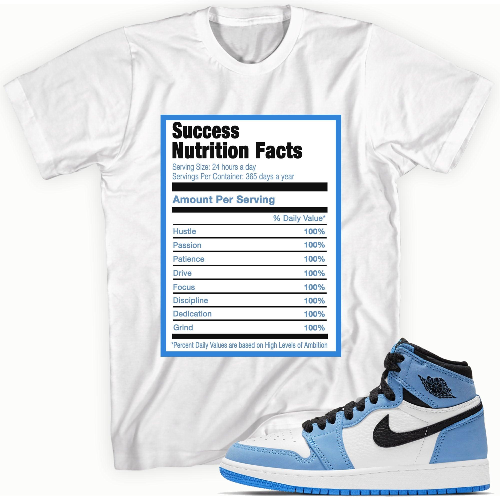 Success Nutrition Shirt AJ 1 Retro High White University Blue Sneakers photo