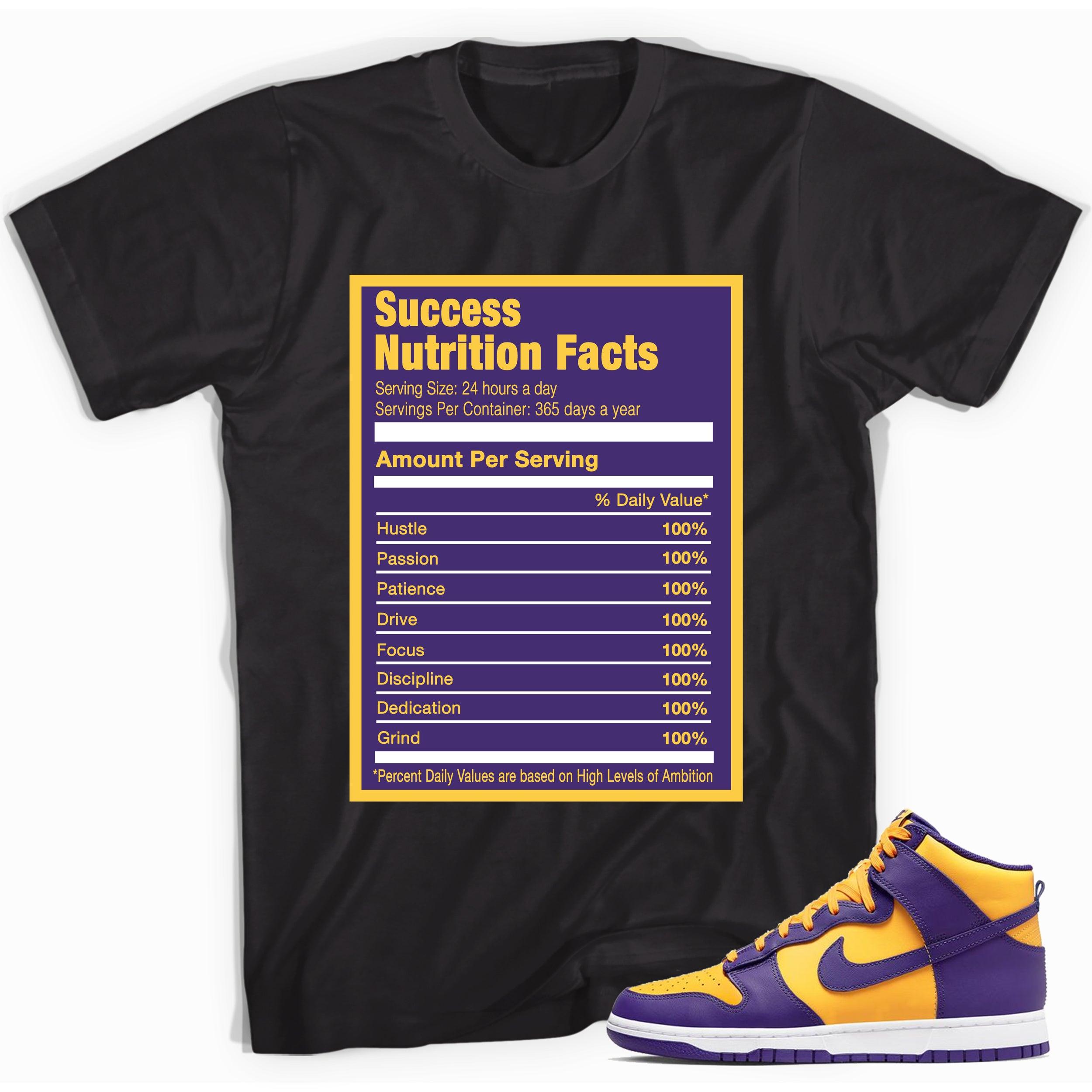 Success Nutrition Facts Shirt Nike Dunk High Lakers photo