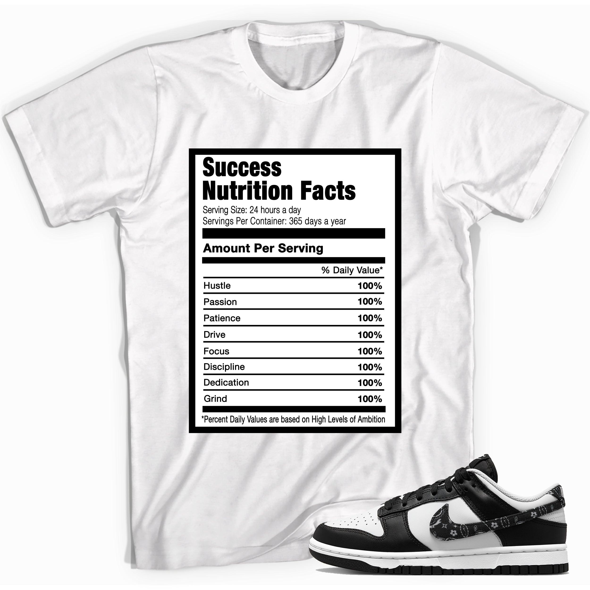 Success Nutrition Sneaker Tee Nike Dunk Low Essential Black Paisley photo