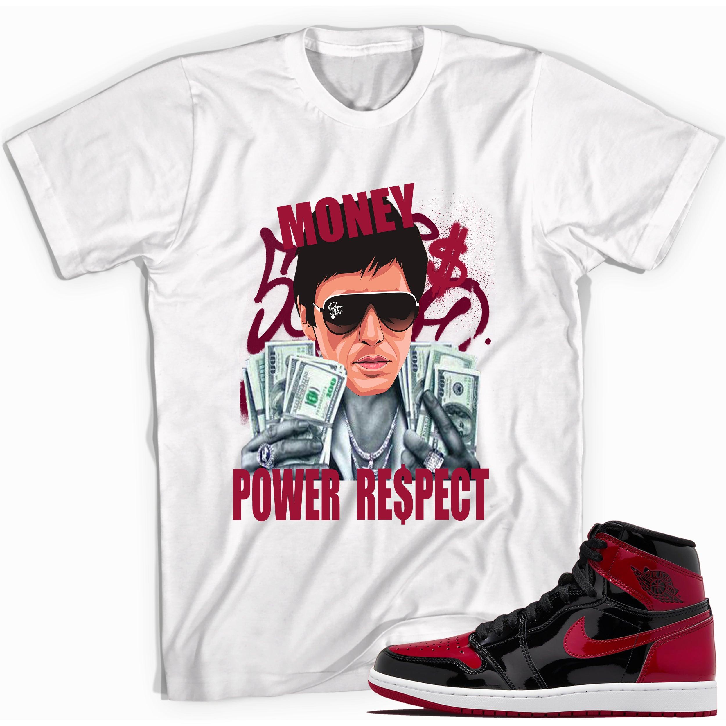 Tony Montana Shirt AJ 1s Patent Leather Bred Air HOLIDAY 2021 photo
