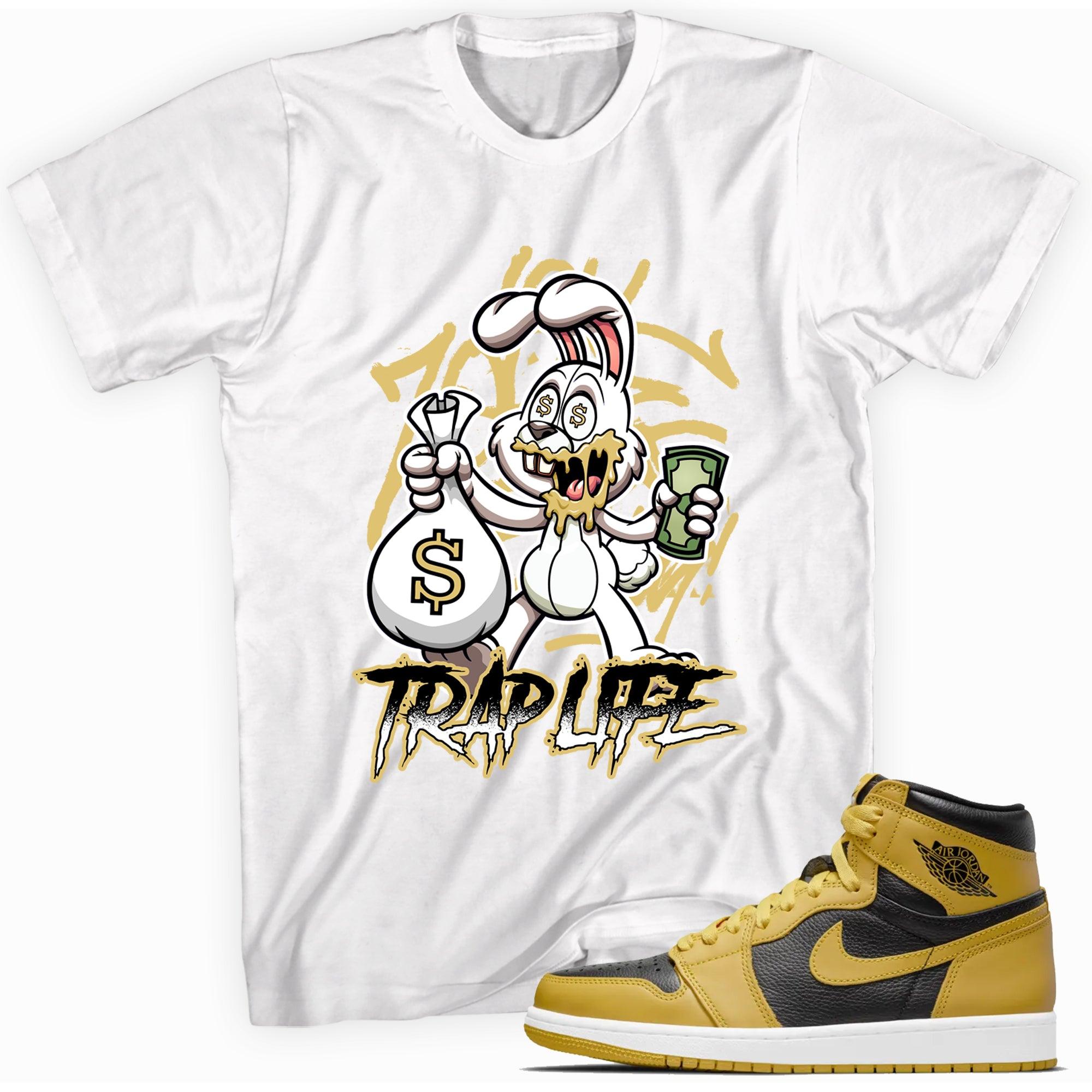 White Trap Life Shirt AJ 1s Retro High Pollen photo