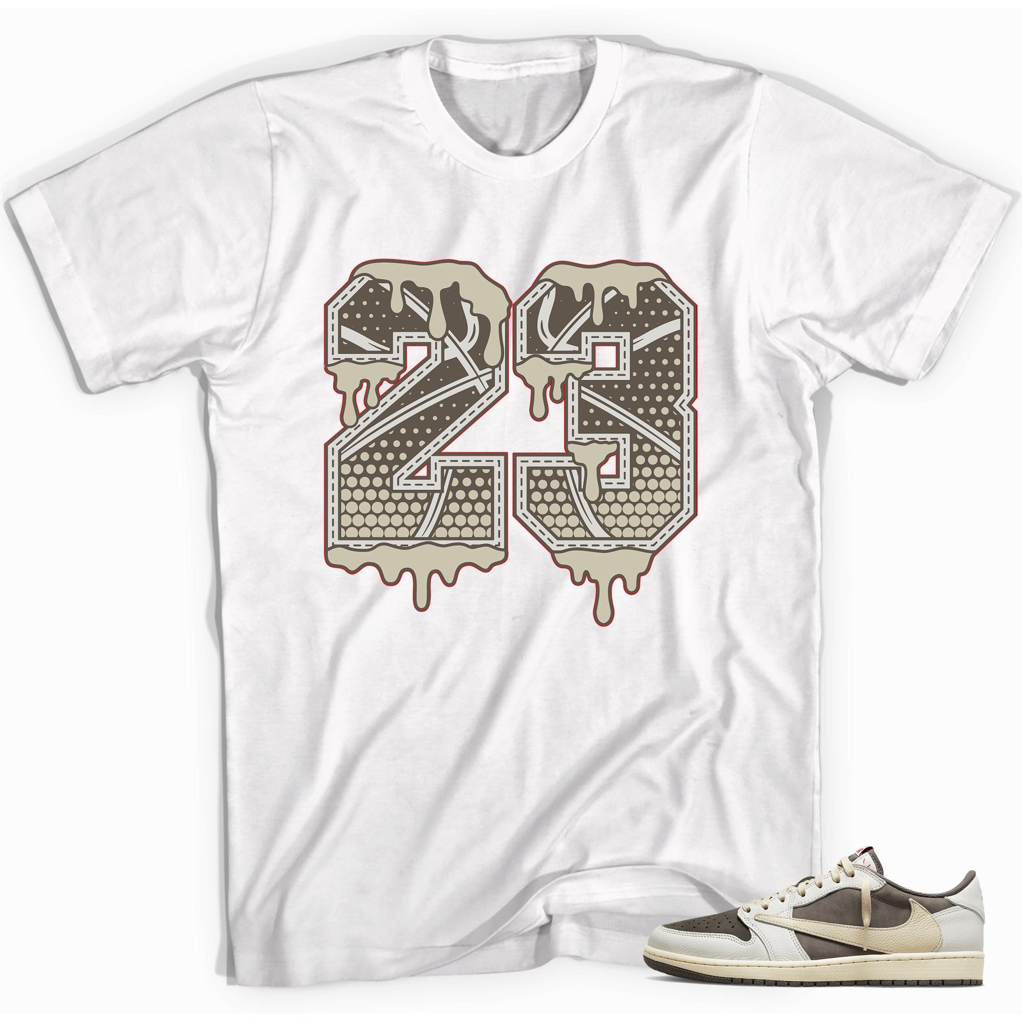 Number 23 Ball Shirt Travis Scott Air Jordan 1 Low Reverse Mocha photo