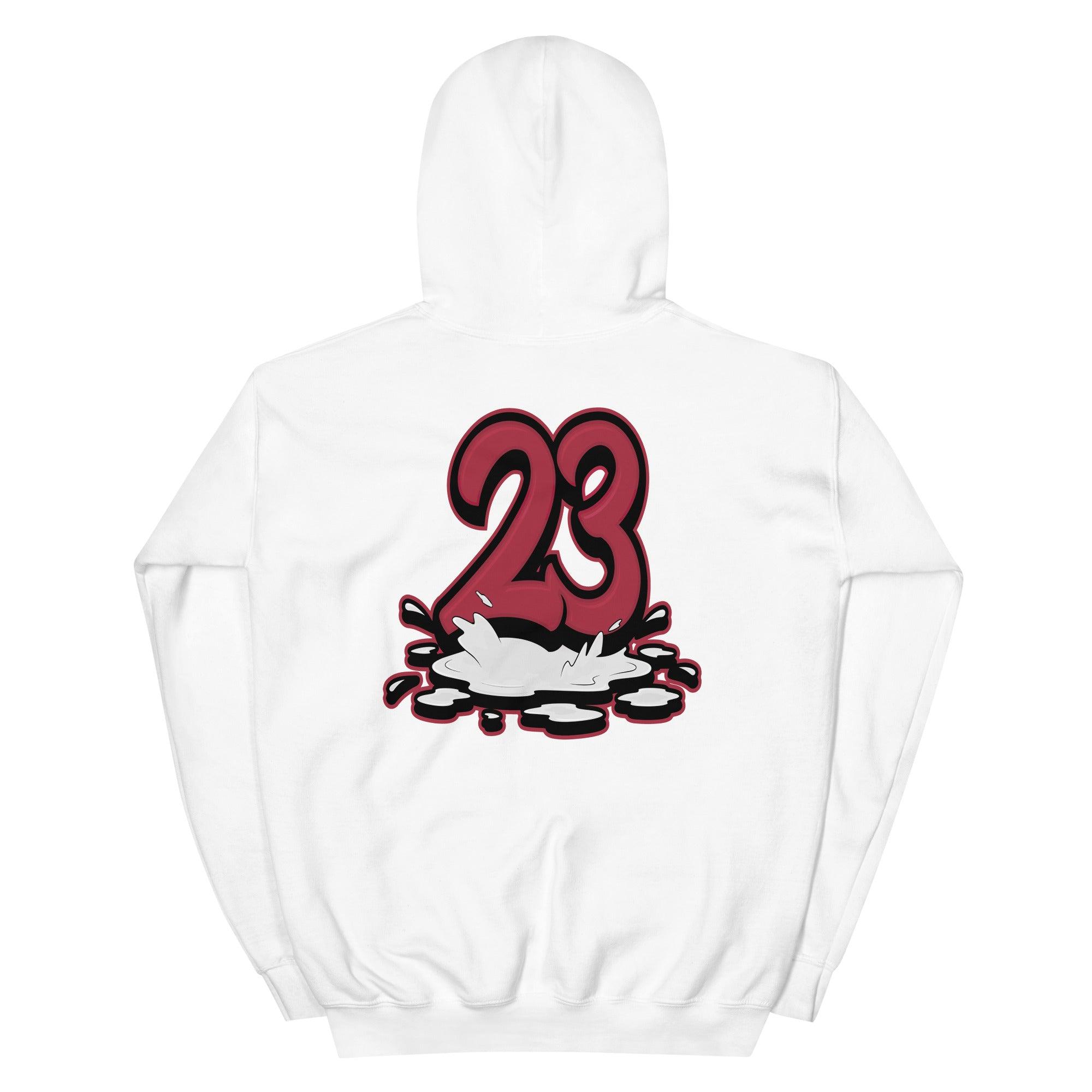 White 23 Melting Hoodie AJ 1 High FlyEase Black White Fire Red photo