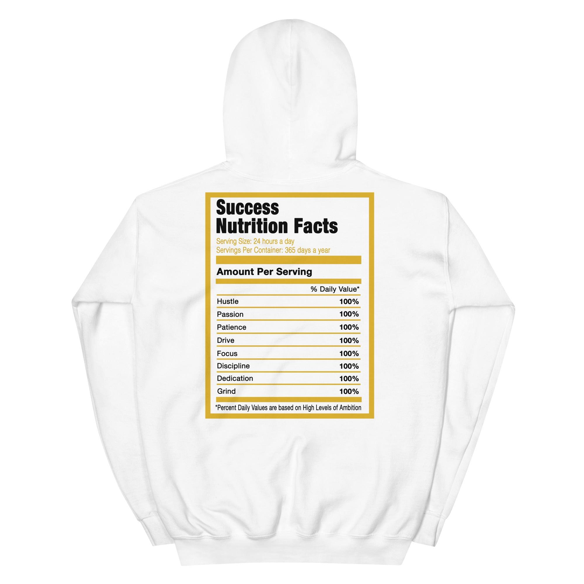 White Success Nutrition Hoodie AJ 1 Retro High OG Taxi photo