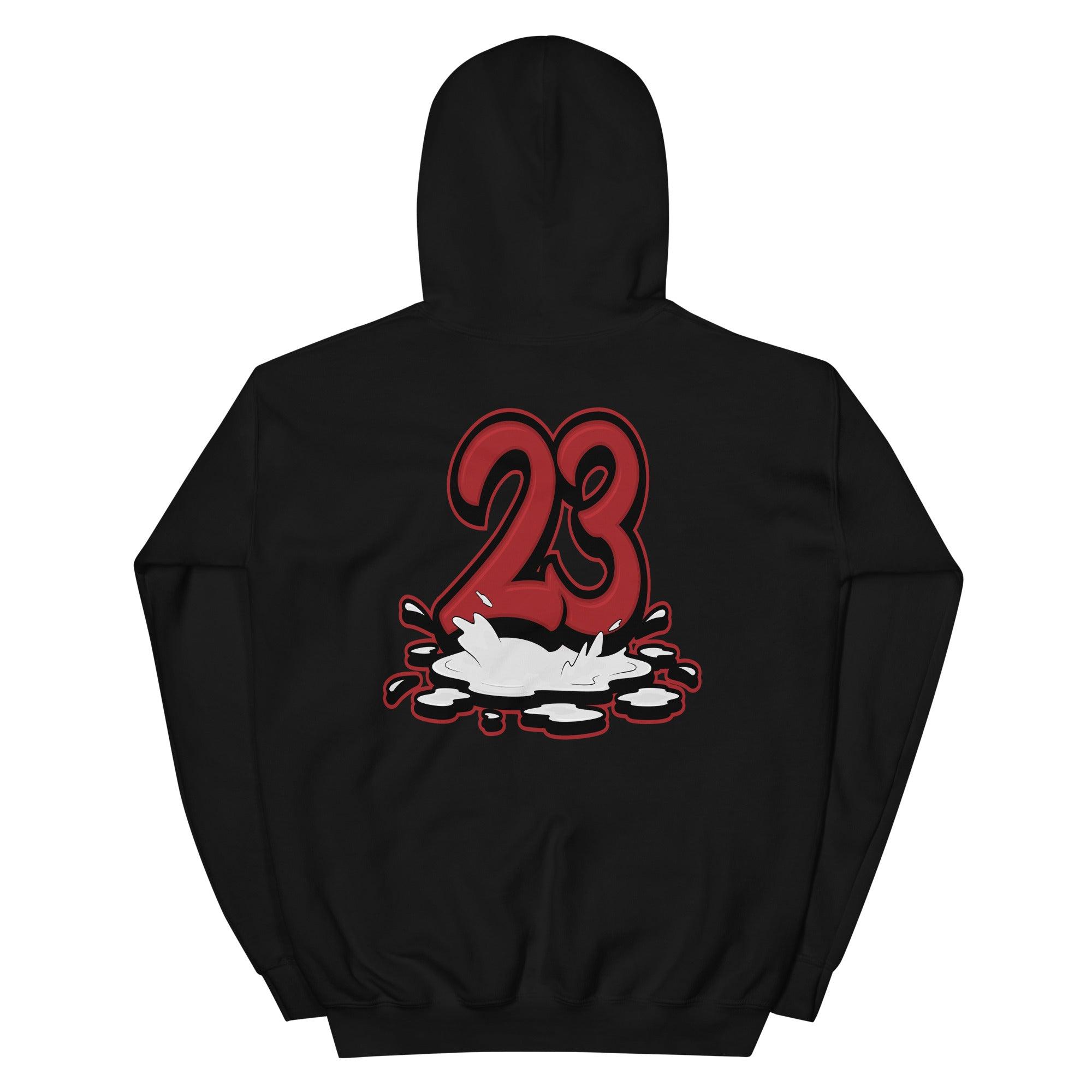 Number 23 Melting Hoodie AJ 1 Mid Gym Red Black White photo