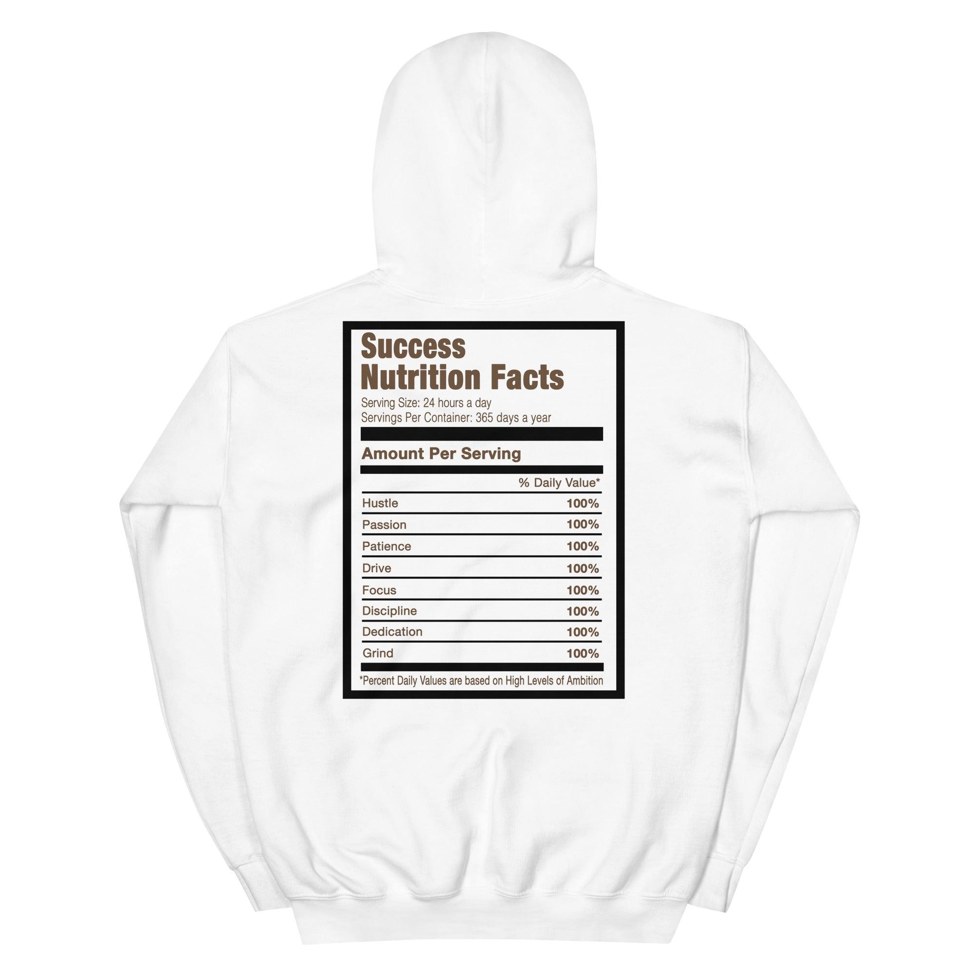 White Success Nutrition Facts Hoodie AJ 1 Mocha photo