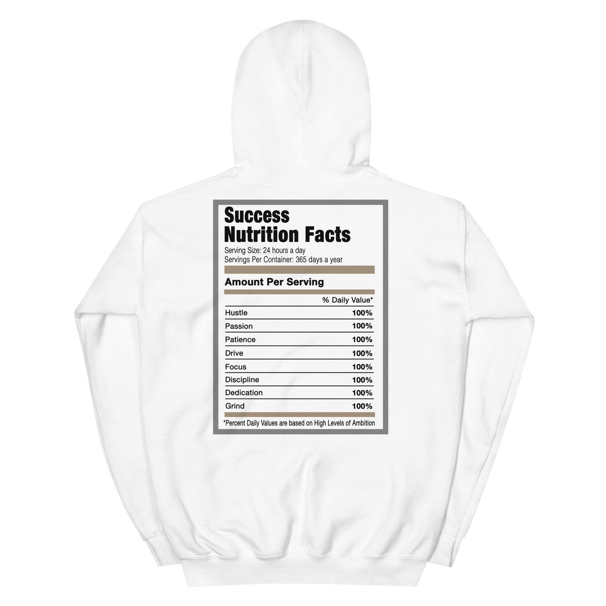 White Success Nutrition Hoodie AJ 12 Retro Playoffs photo