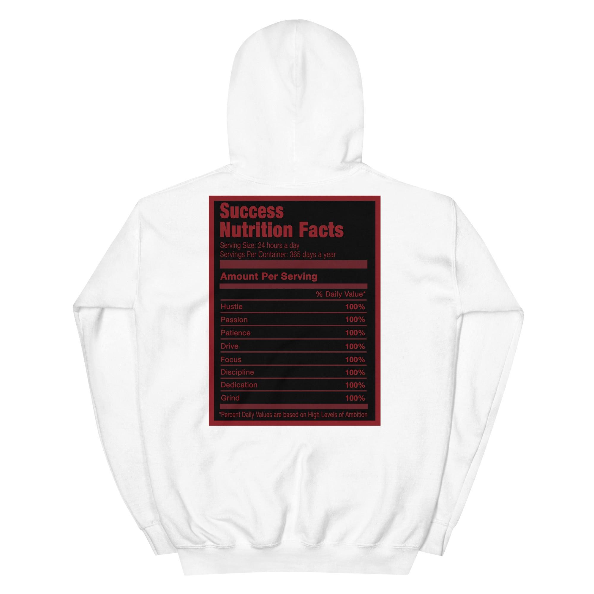 White Success Nutrition Facts Hoodie AJ 12 Retro Reverse Flu Game photo