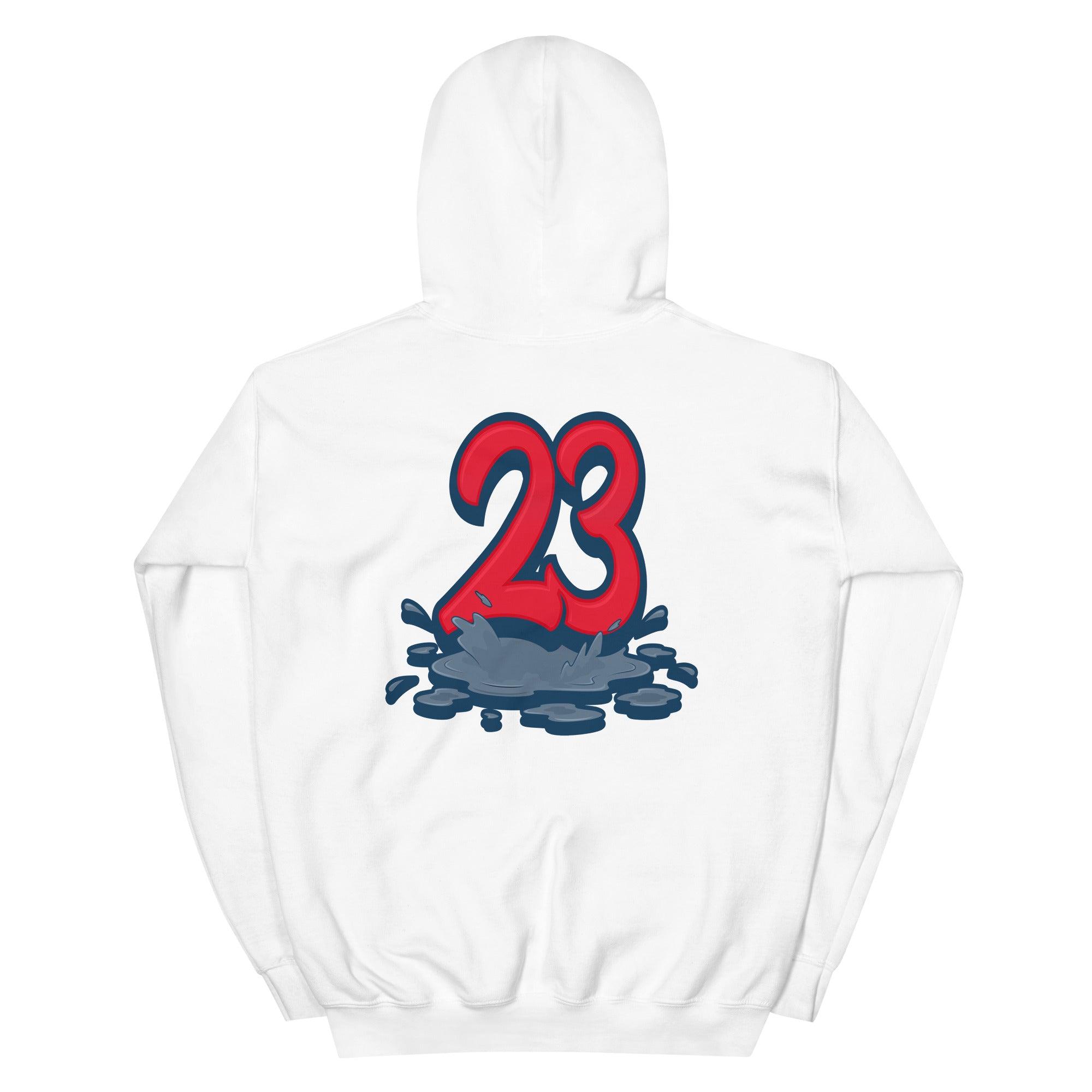 White 23 Melting Hoodie AJ 4 Deep Ocean photo