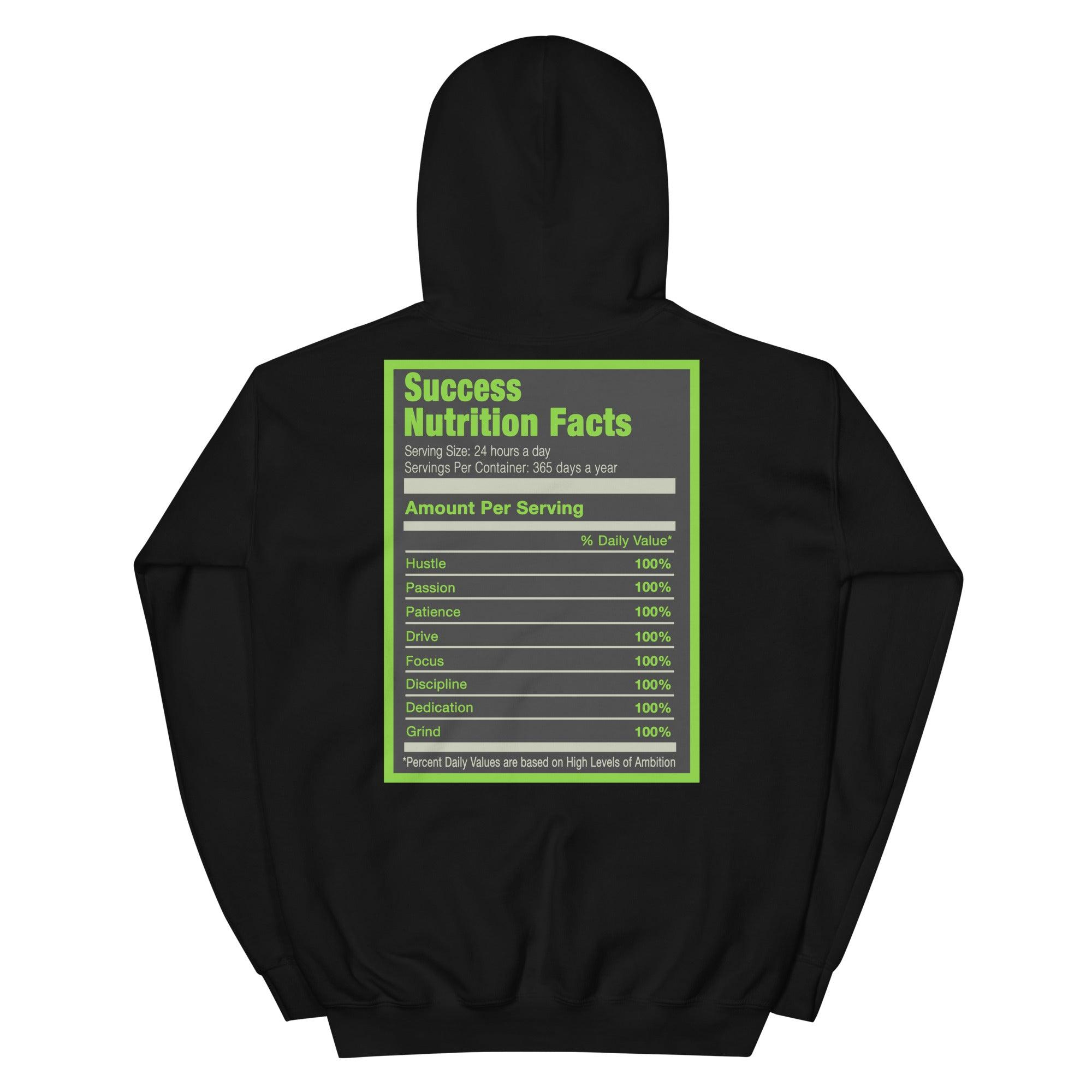 Black Success Nutrition Facts Hoodie AJ 6 Retro Electric Green photo