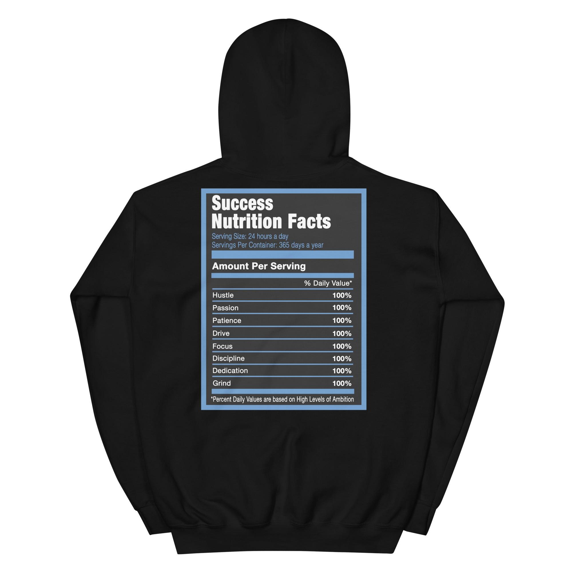Black Success Nutrition Facts Hoodie AJ 1 Dark Marina Blue photo