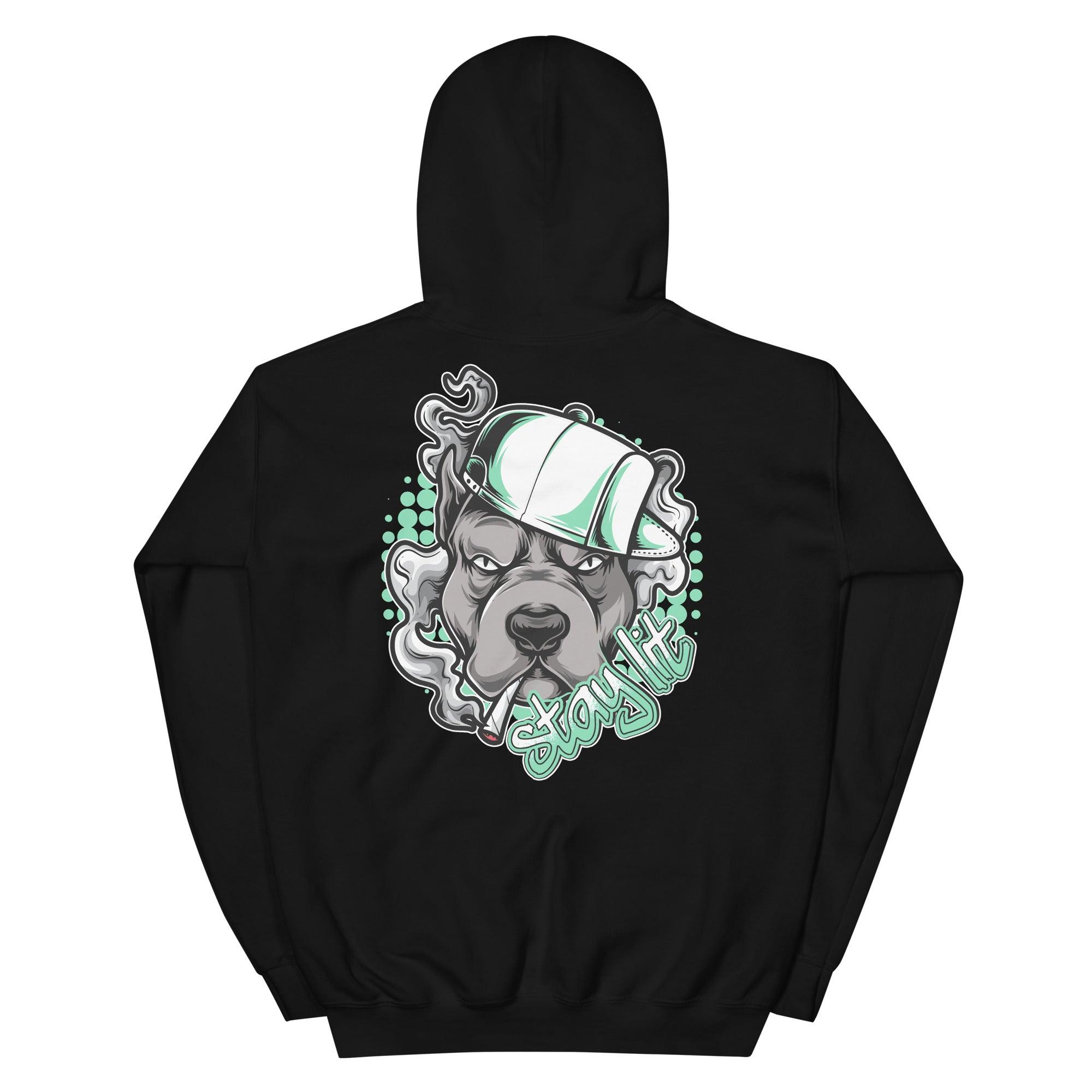 Black Stay Lit Hoodie Nike Dunk Low Green Glow photo