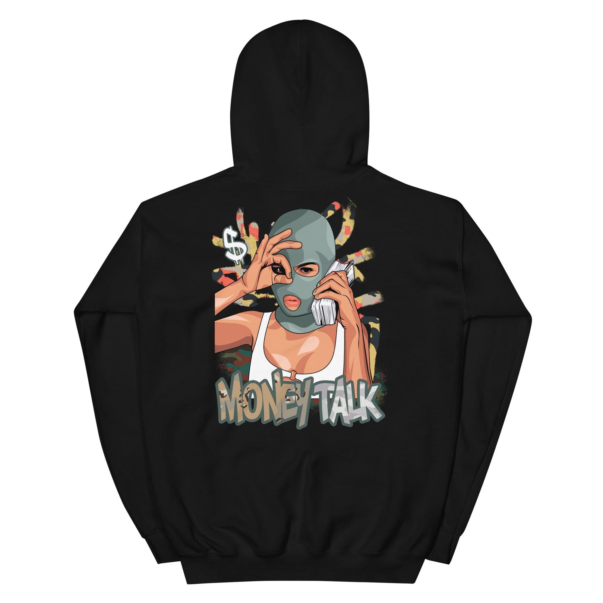 Black Money Talk Hoodie Nike Dunk Low Sail Multi Camo photo