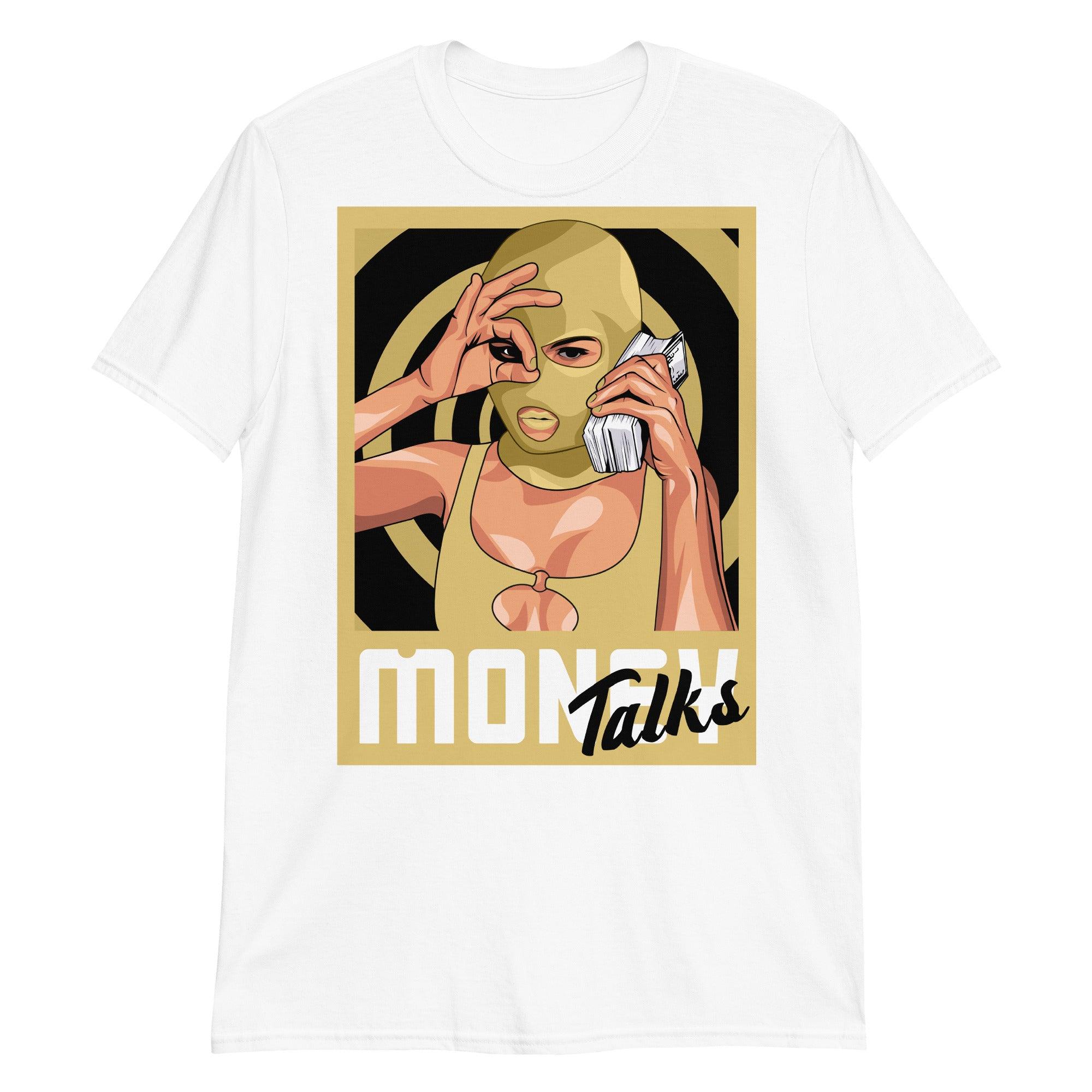 White Money Talks Shirt AJ 1 Retro High Pollen photo