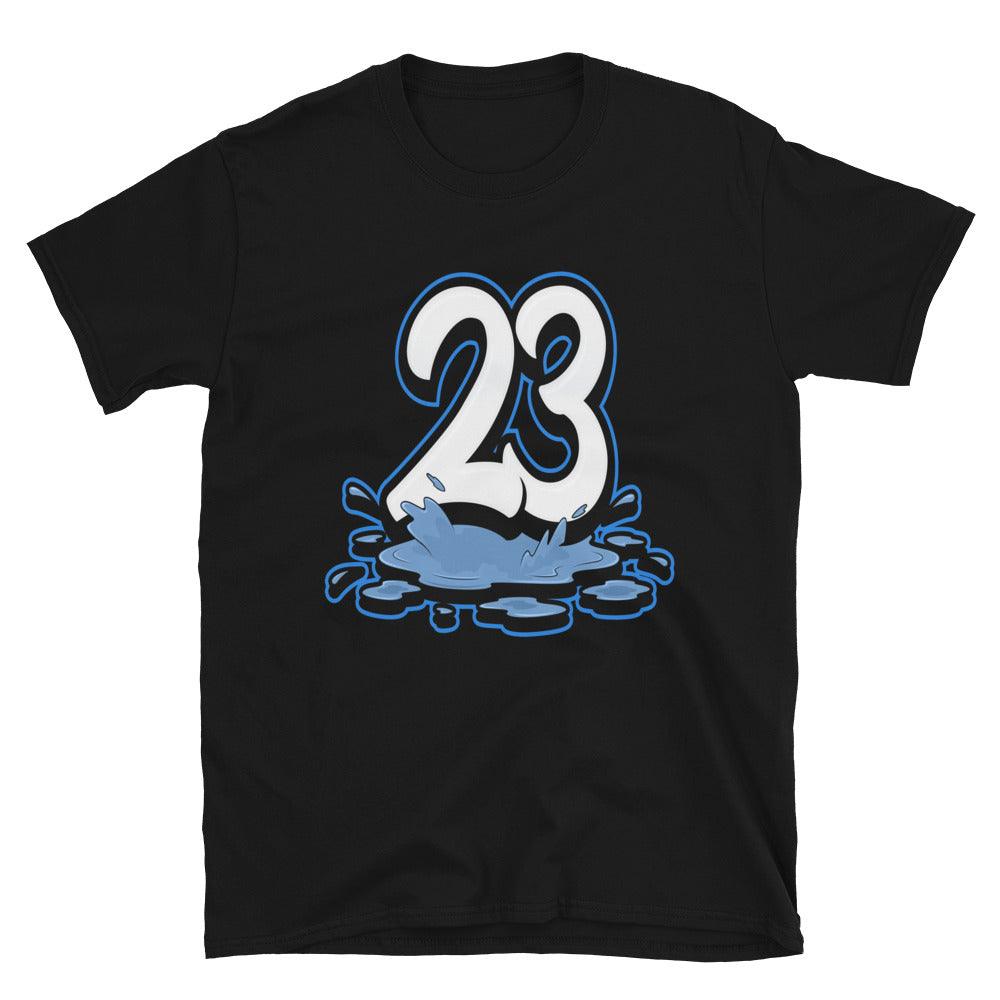 Number 23 Melting Shirt AJ 1 Retro High White University Blue Black photo